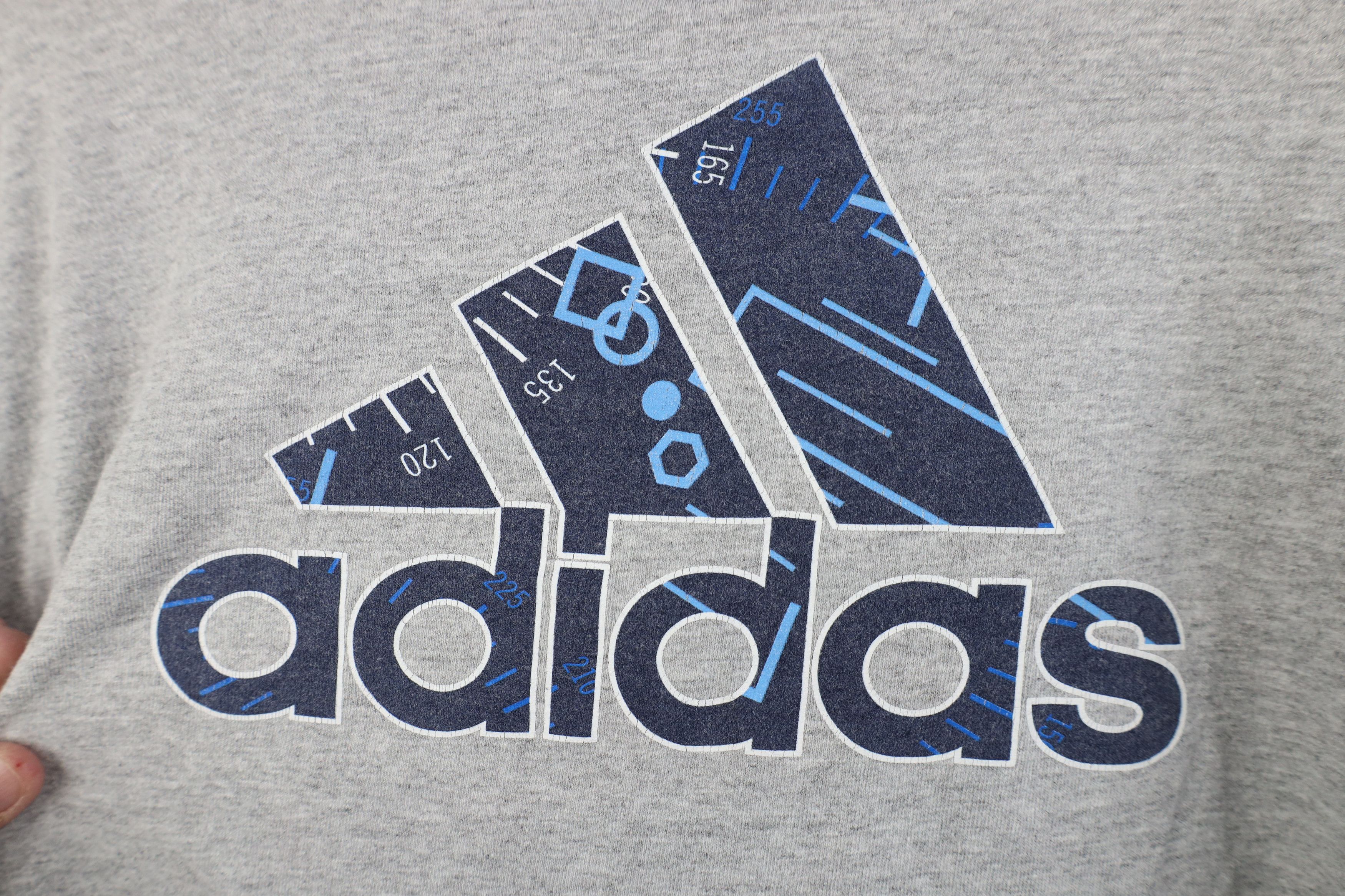 Adidas Vintage 90s Y2K Adidas Big Logo Long Sleeve T-Shirt Gray Size US M / EU 48-50 / 2 - 10 Thumbnail