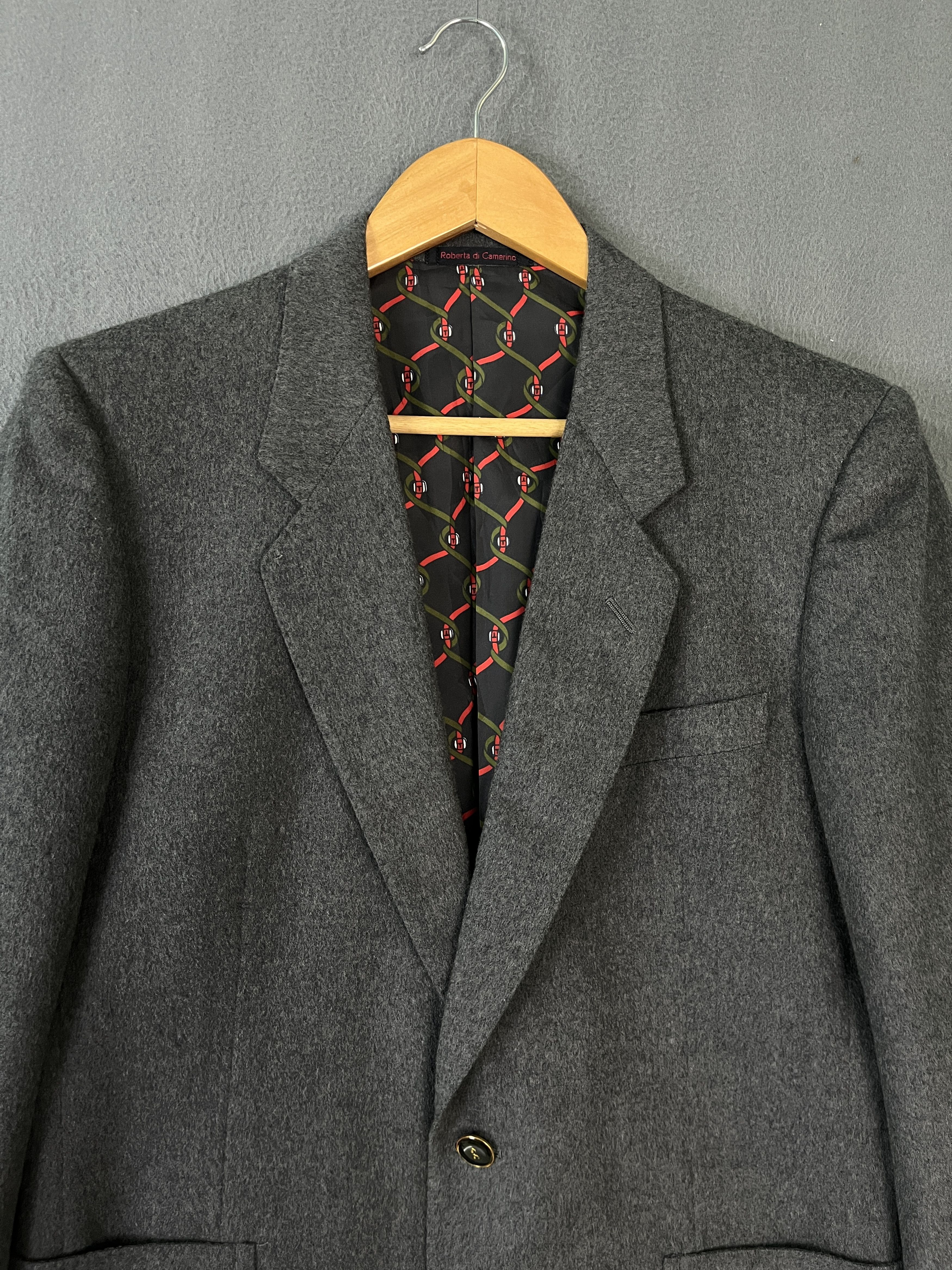Roberta di Camerino Wool and Cashmere Grey Blazer Size 40R - 3 Thumbnail