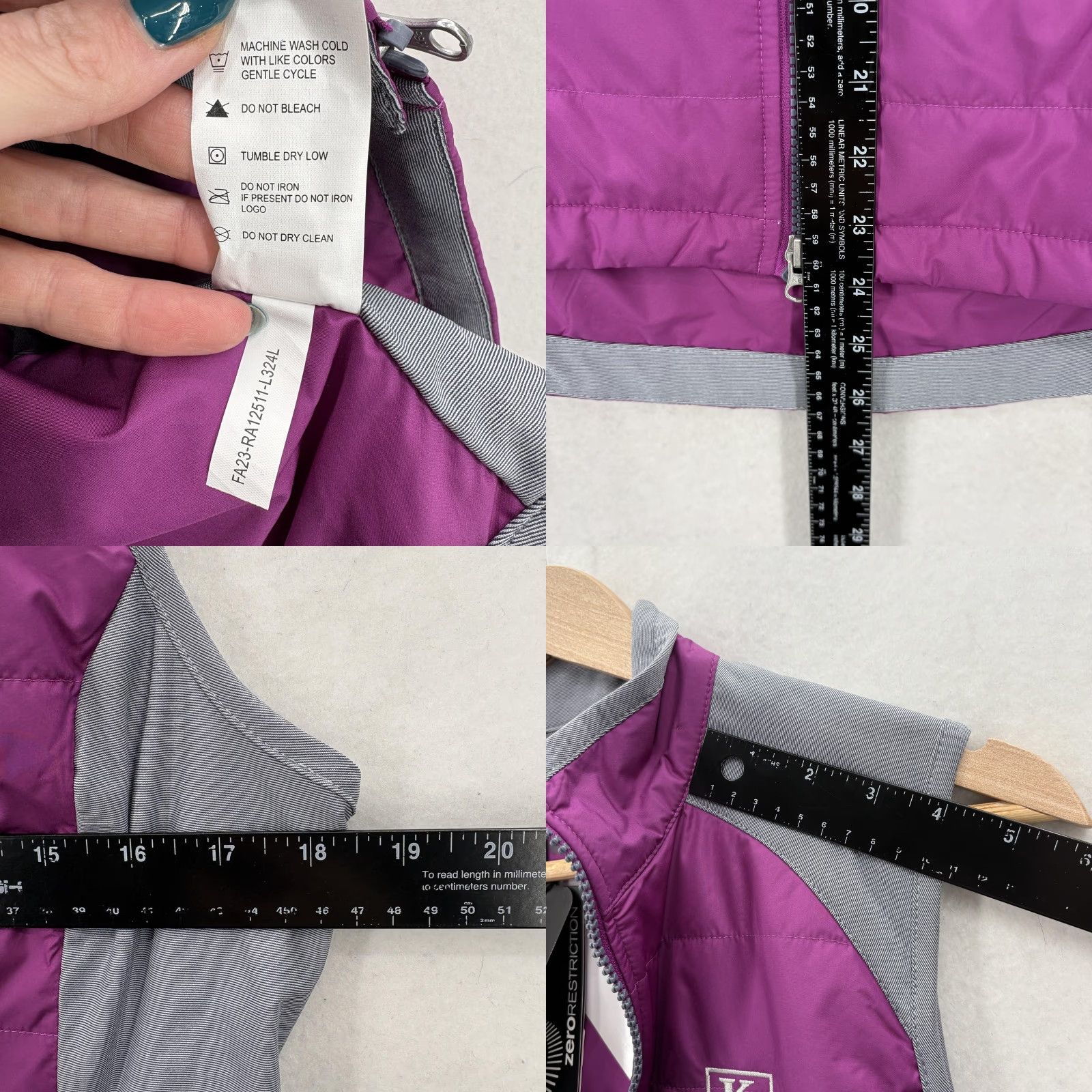 Vintage Zero Restriction Vest Womens Medium Purple Tess Quilted Primaloft Insulated Golf Size M / US 6-8 / IT 42-44 - 8 Thumbnail