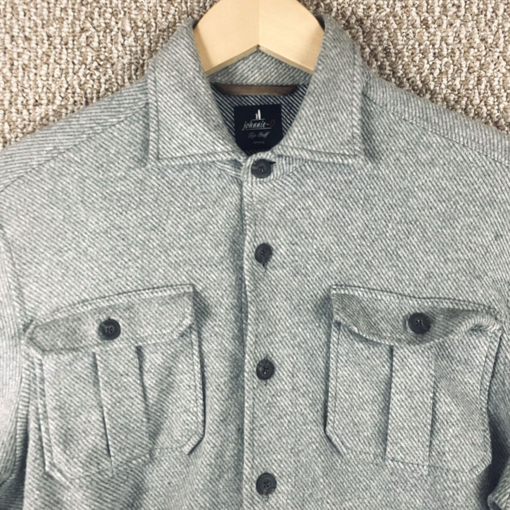 johnnie-O Johnnie-O Shirt Mens Small Gray Carl Stretch Button Up Flannel Long Sleeve E48 Size US S / EU 44-46 / 1 - 2 Thumbnail