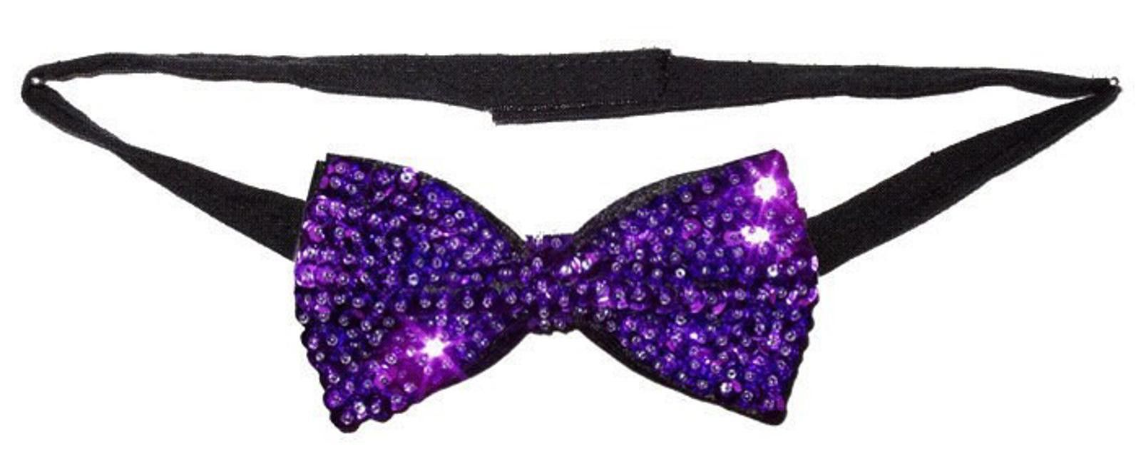 Designer Sequin Bow Tie PURPLE Adult Unisex Size ONE SIZE - 1 Preview