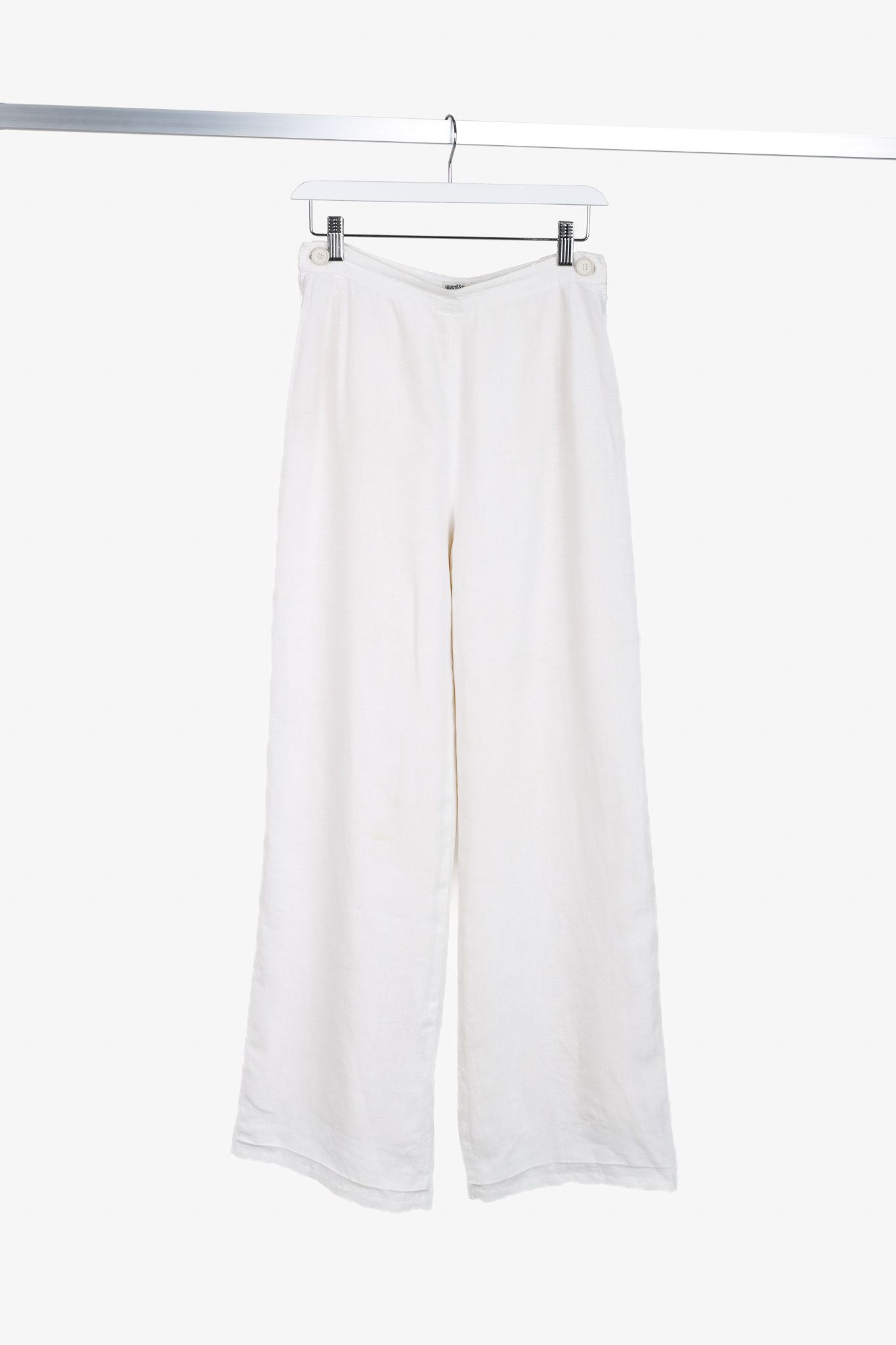 Hermes Hermes Vintage White Linen Sailor-Inspired Pant Size 27" / US 4 / IT 40 - 1 Thumbnail