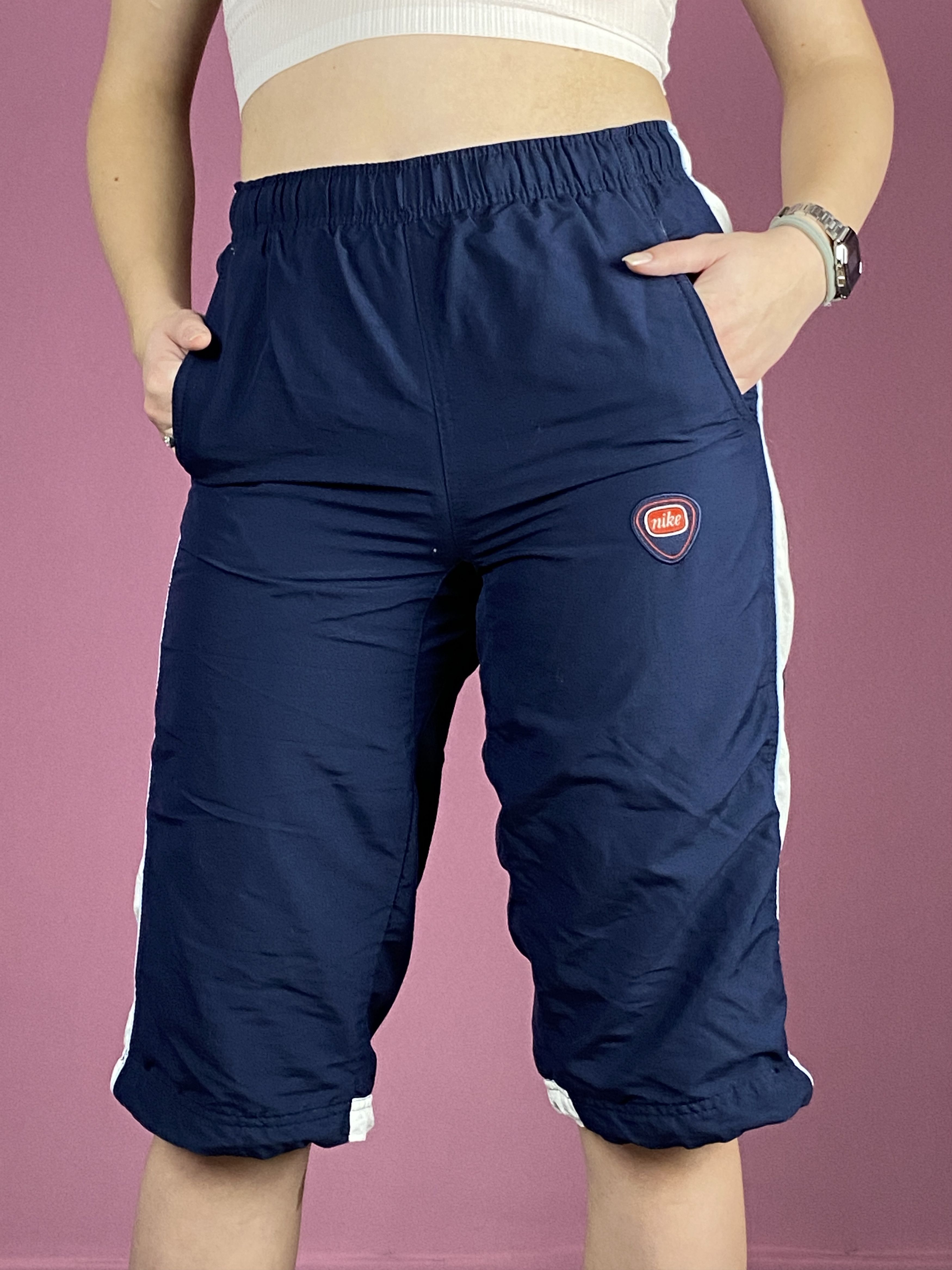 Nike × Vintage Nike Vintage Kids Long Track Shorts - 10-12Y / Women's XS Size 24" / US 00 / IT 34 - 1 Thumbnail