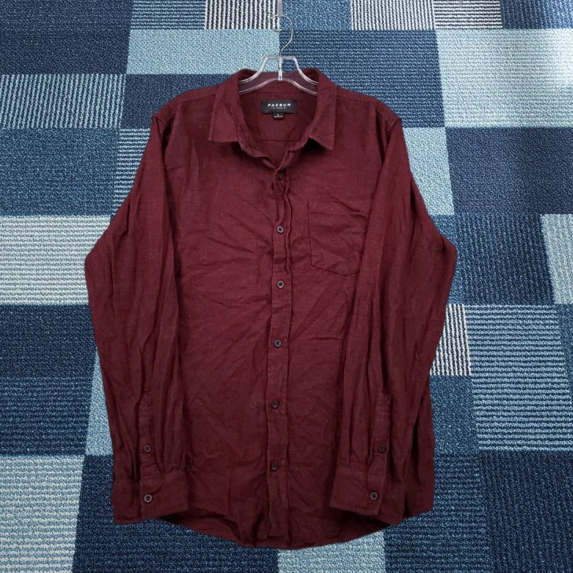 Pacsun PacSun Shirt Mens L Large Casual Button-Up Red Pocket Long Sleeves Top Size US L / EU 52-54 / 3 - 1 Thumbnail