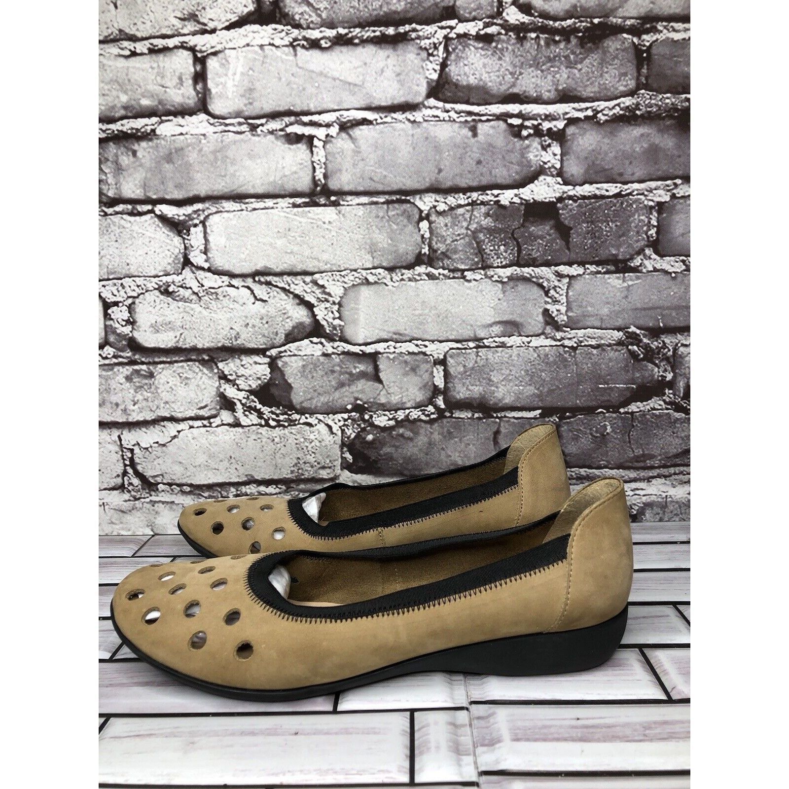 Other Aquitaine Brown Leather Perforated Ballet Flats Round Toe Sh Size US 9 / IT 39 - 20 Thumbnail