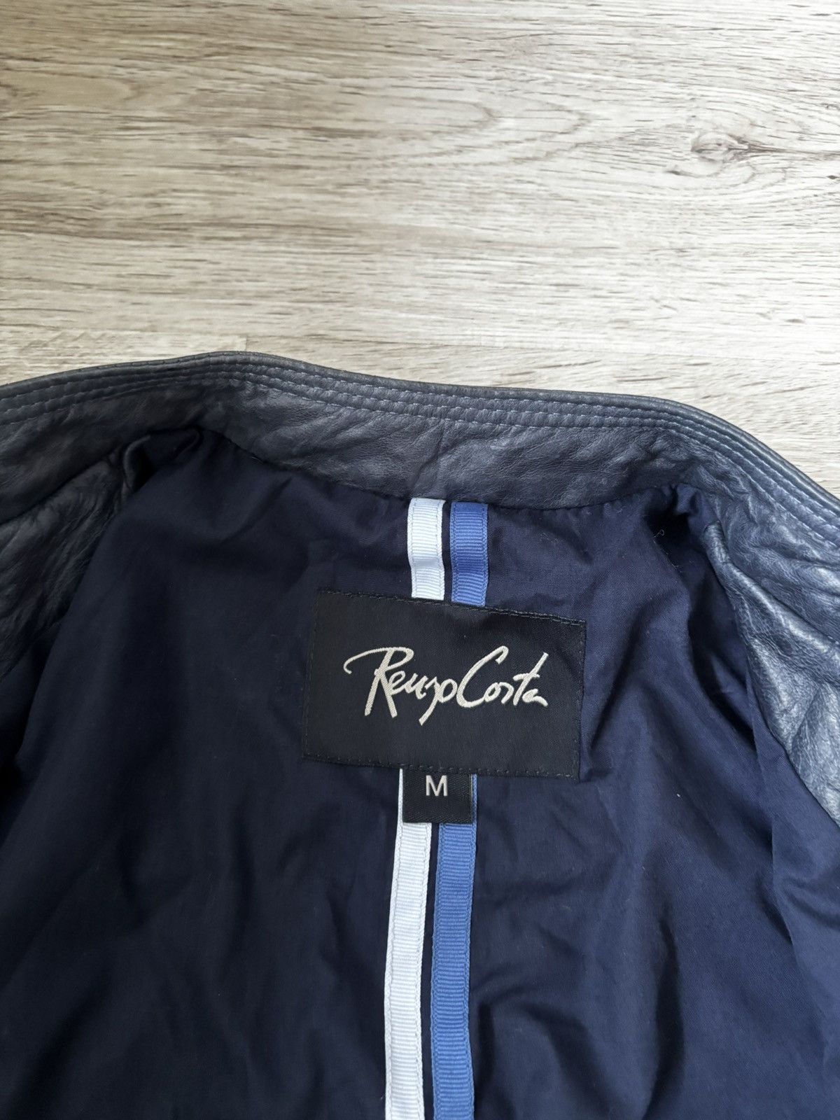 Other Renzo Costa Dark Blue Leather Jacket M – Peru Made Size M / US 6-8 / IT 42-44 - 18 Thumbnail