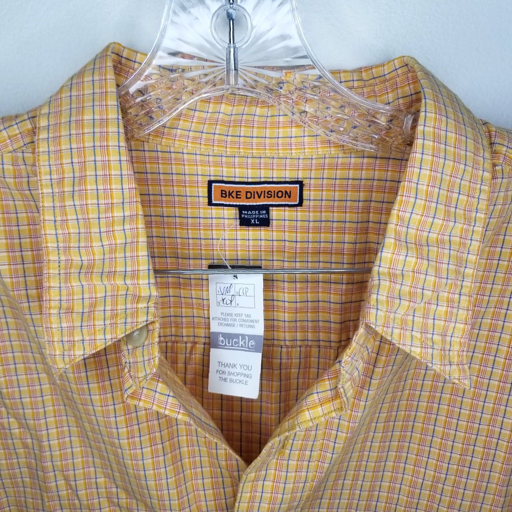 Vintage VINTAGE BKE Division Plaid Button-Up Shirt Mens XL Long Sleeve Orange NWT Size US XL / EU 56 / 4 - 3 Thumbnail