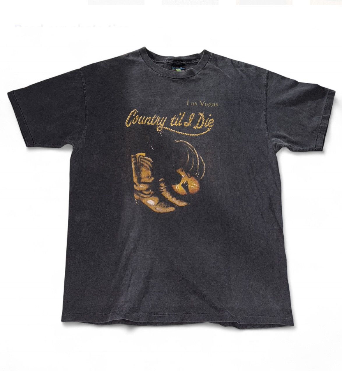 Vintage Vintage cowboy boots guitar Las Vegas T shirt Size US XL / EU 56 / 4 - 1 Thumbnail
