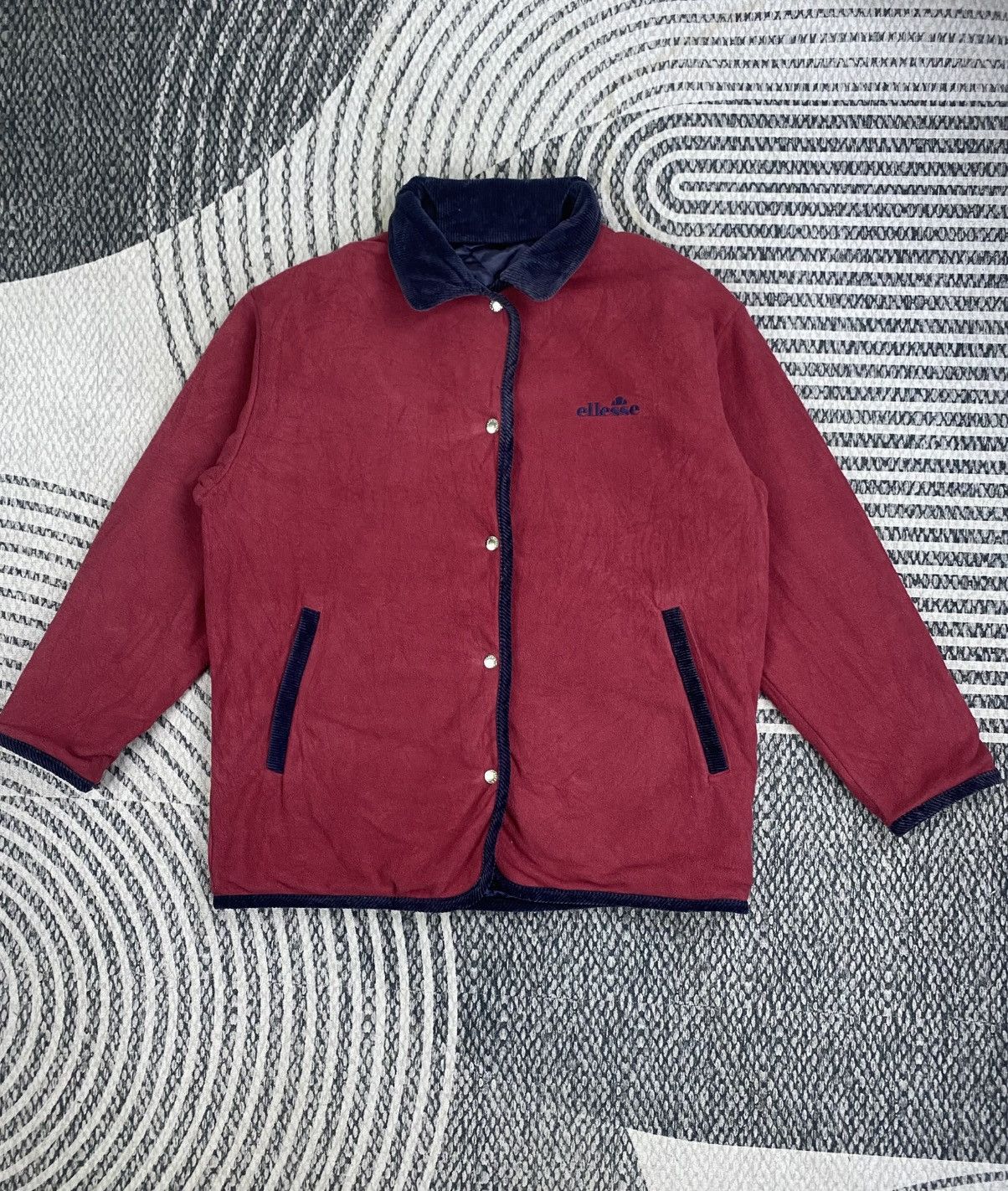 Ellesse Vintage Ellesse Burgundy Reversible Puffer Jacket Size US L / EU 52-54 / 3 - 2 Thumbnail