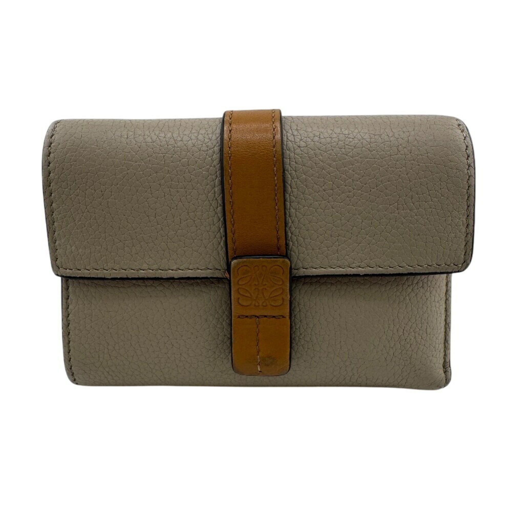 LOEWE Vertical Small Tri-fold Wallet Beige Unisex