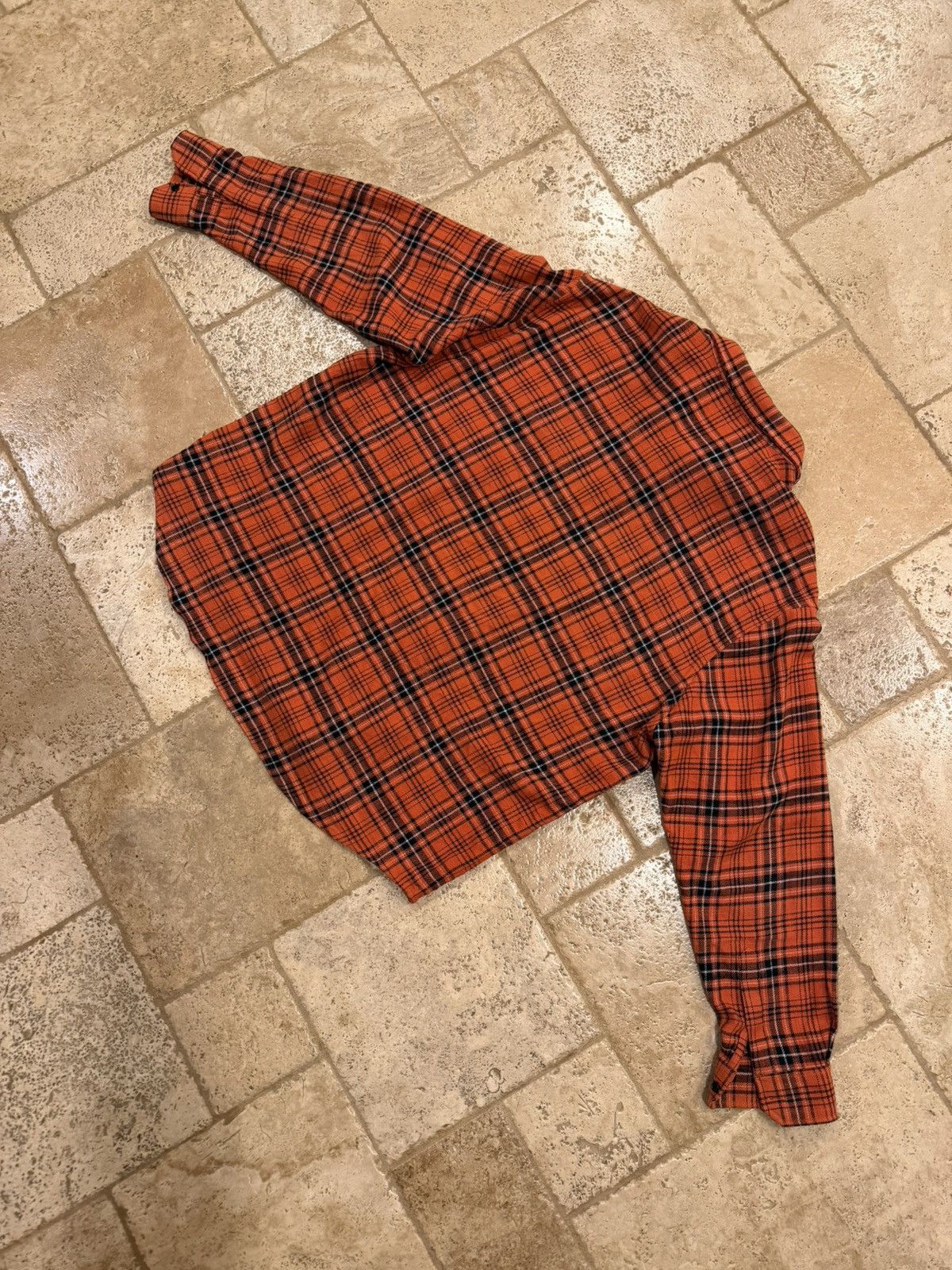 Celine Celine Hedi Slimane FW23 Orange/Red Flannel Button Up Shirt Size US XL / EU 56 / 4 - 9 Thumbnail