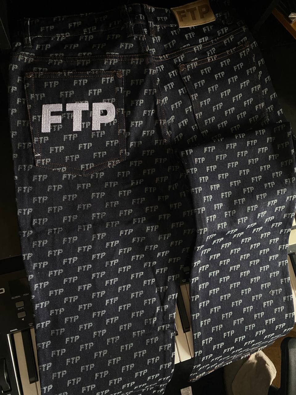 Fuck The Population FTP - Jacquard Denim Logo Trucker Pants Size US 32 / EU 48 - 1 Thumbnail