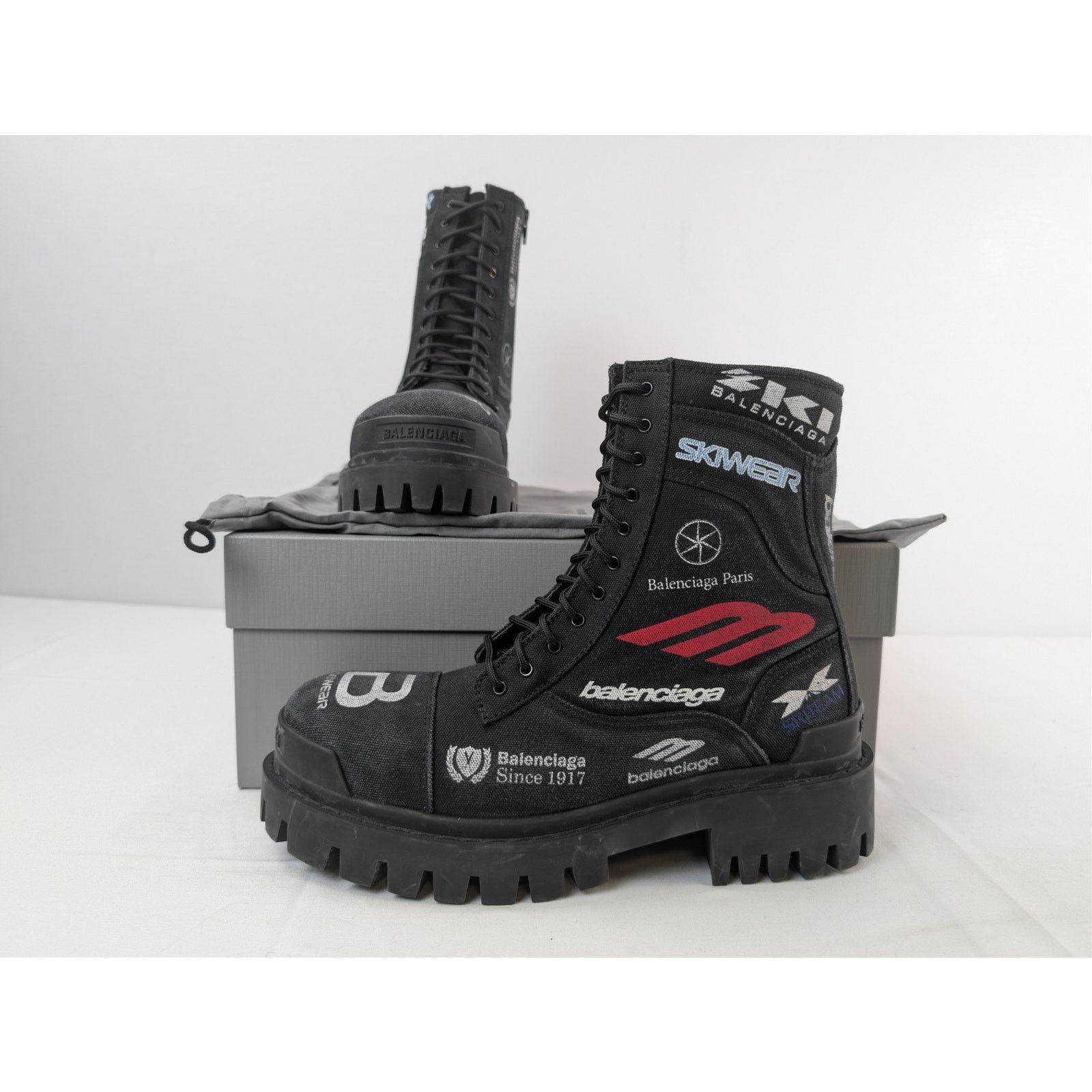 Balenciaga o1rshd1 Q:2 / Combat Strike L20 Cotton Canvas/Print Boot Size US 12 / EU 45 - 19 Thumbnail