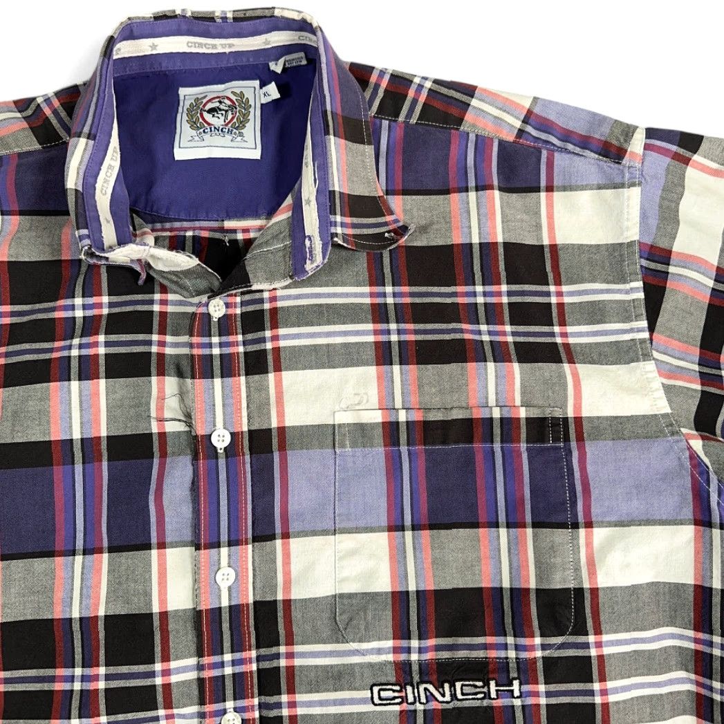 Vintage VINTAGE Cinch Western Shirt Adult XL Purple Plaid Cowboy Work Shirt Size US XL / EU 56 / 4 - 2 Thumbnail