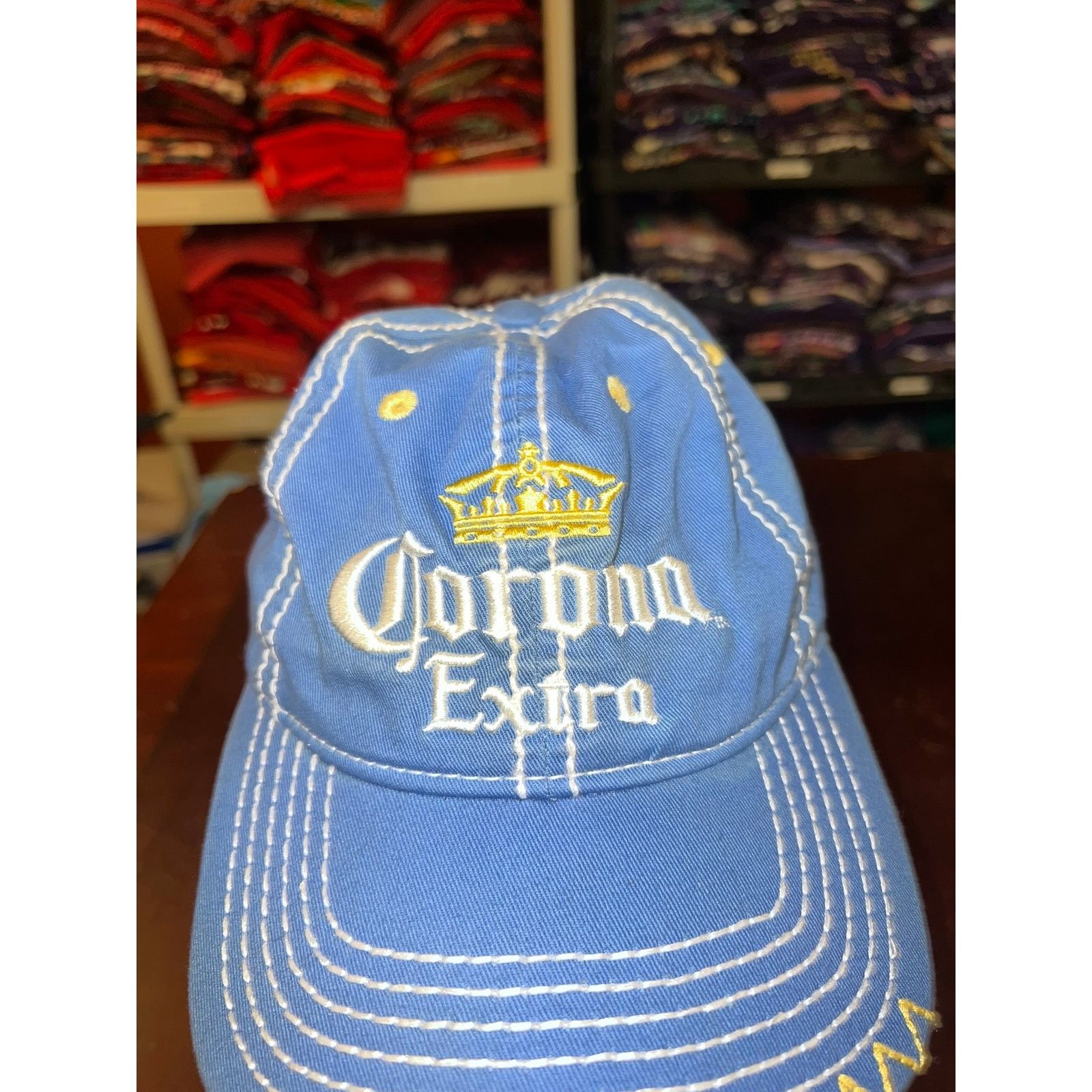 Other Corona Hat Corona Extra Beer Alcohol Logo Blue Yellow Cap OS Size ONE SIZE - 2 Thumbnail