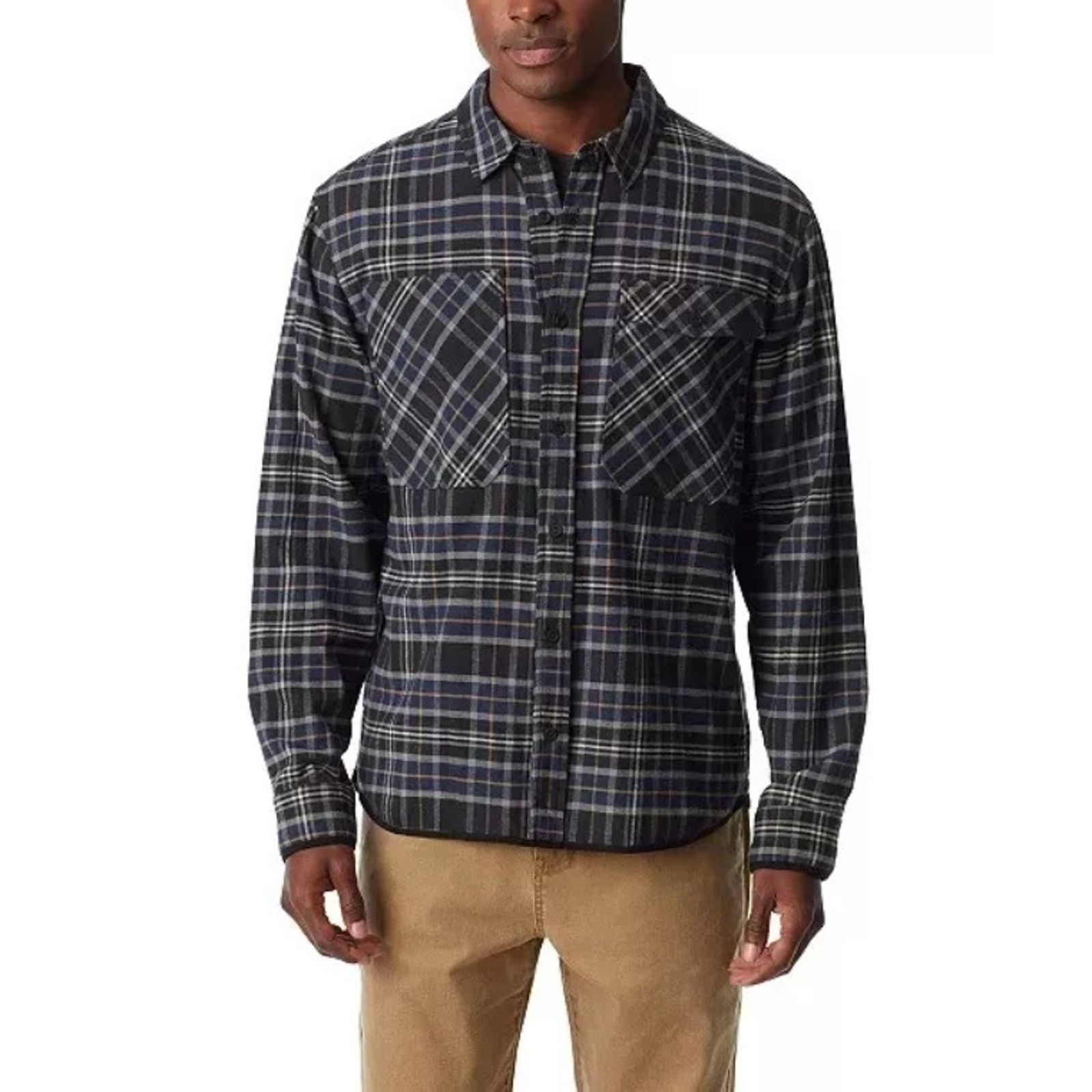 Bass Bass Outdoor Men's Black Plaid Long Sleeve Shirt Size S Size US S / EU 44-46 / 1 - 1 Thumbnail