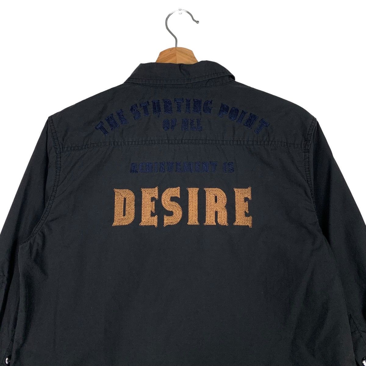Japanese Brand DESIRE Big Logo 3 Quarter Sleeve Button Shirt #0645-C30 Size M / US 6-8 / IT 42-44 - 8 Thumbnail
