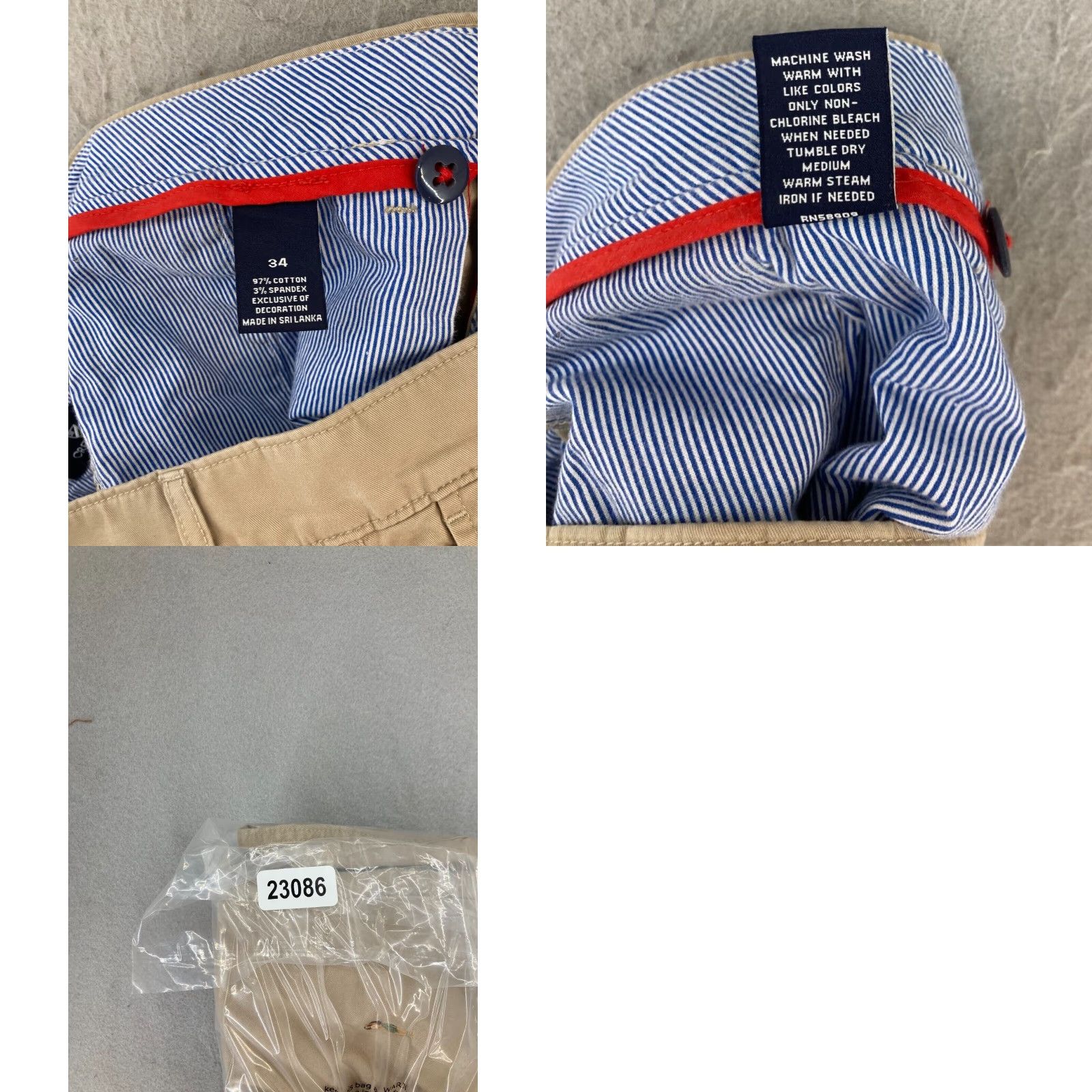 Cremieux Cremieux Men's Shorts 34 Khaki Chino Casual Flat Front Embroidered Cotton Blend Summer Mens Size US 34 / EU 50 - 8 Thumbnail