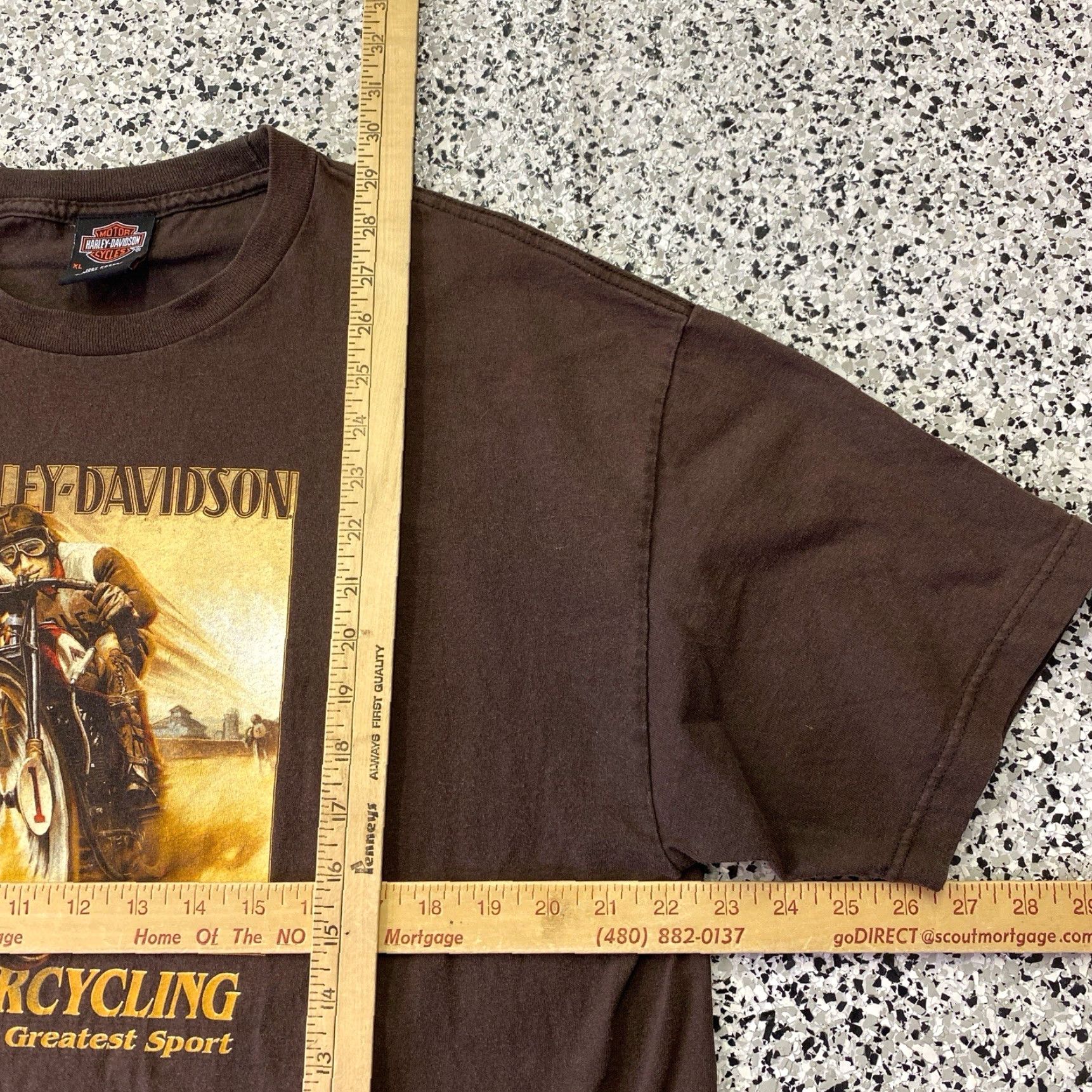 Harley Davidson VINTAGE Harley-Davidson T Shirt Adult XL Brown Albuquerque Graphic Print Crew Neck Short Sleeve Mens Size US XL / EU 56 / 4 - 3 Thumbnail