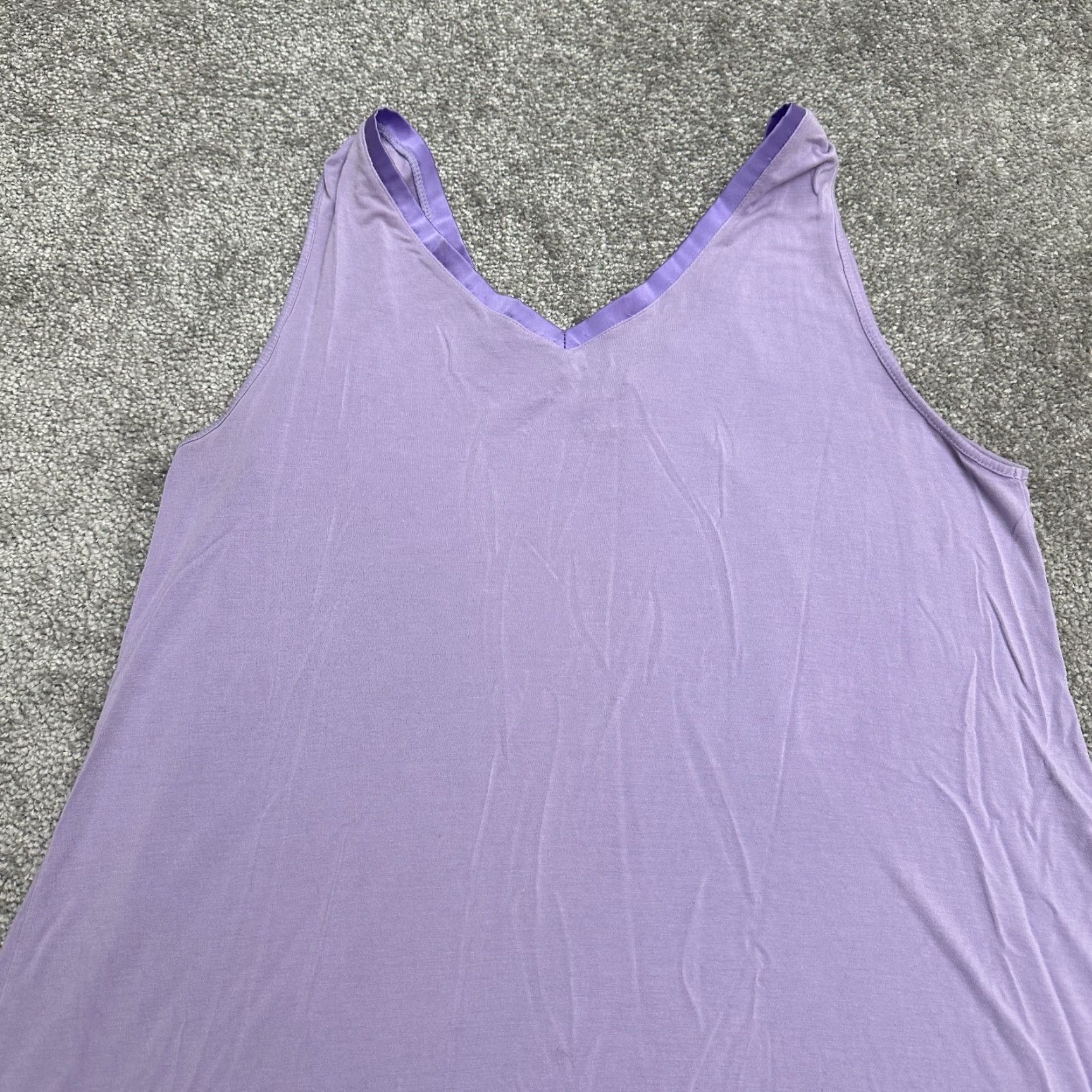 Vintage Tiktik Midi Tank Dress Womens Small Purple V-Neck Lightweight Nightgown Classic Size S / US 4 / IT 40 - 4 Thumbnail
