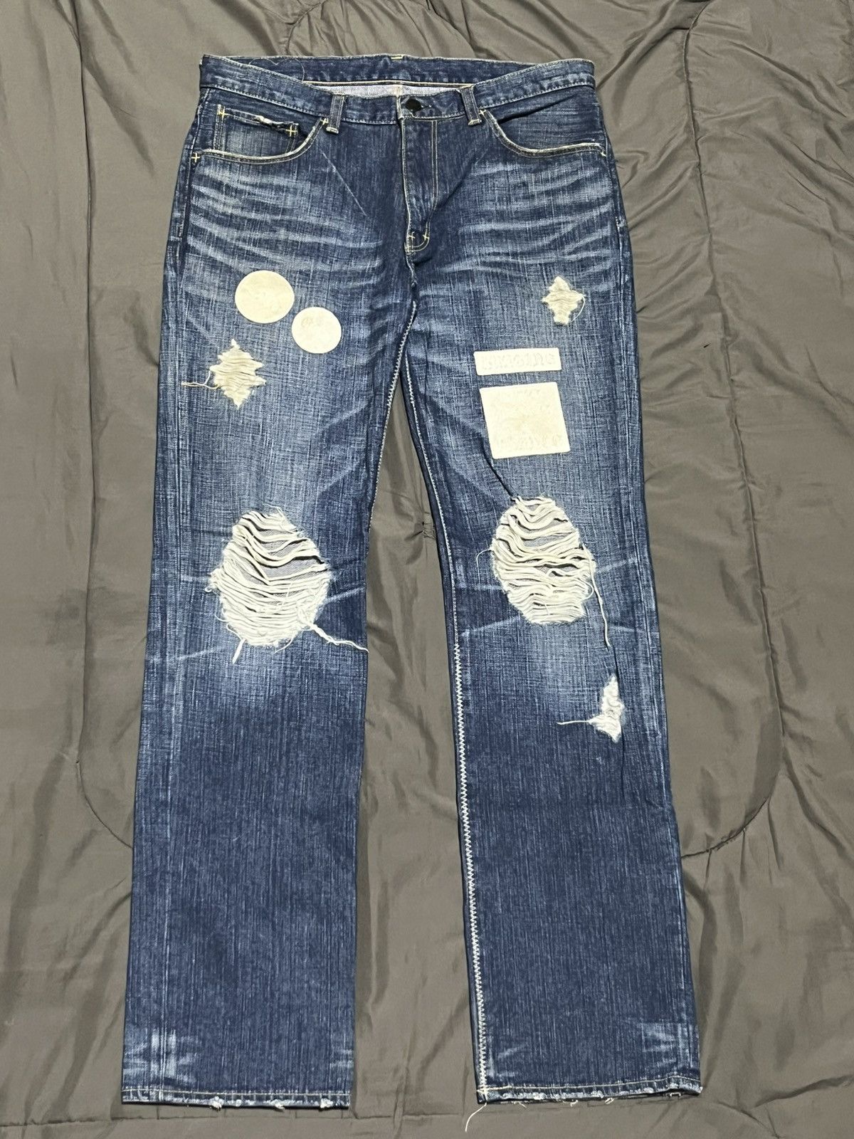 Number (N)ine Number (N)ine AW04 “Give Peace A Chance” Denim Size US 30 / EU 46 - 1 Thumbnail