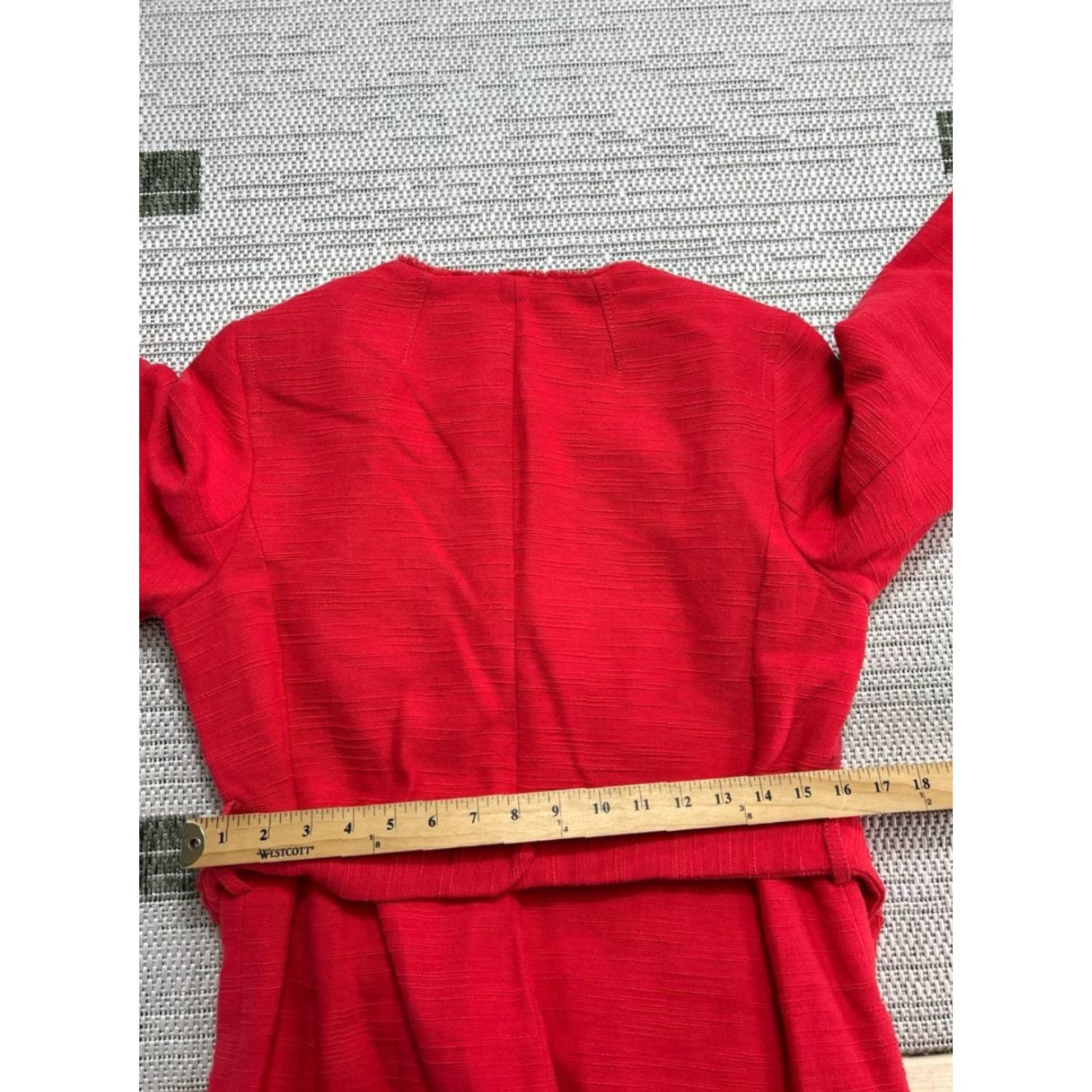 Banana Republic Banana Republic Coat Womens Small Red Textured Cotton Blend Belted Waist New Coat Special? Size S / US 4 / IT 40 - 7 Thumbnail