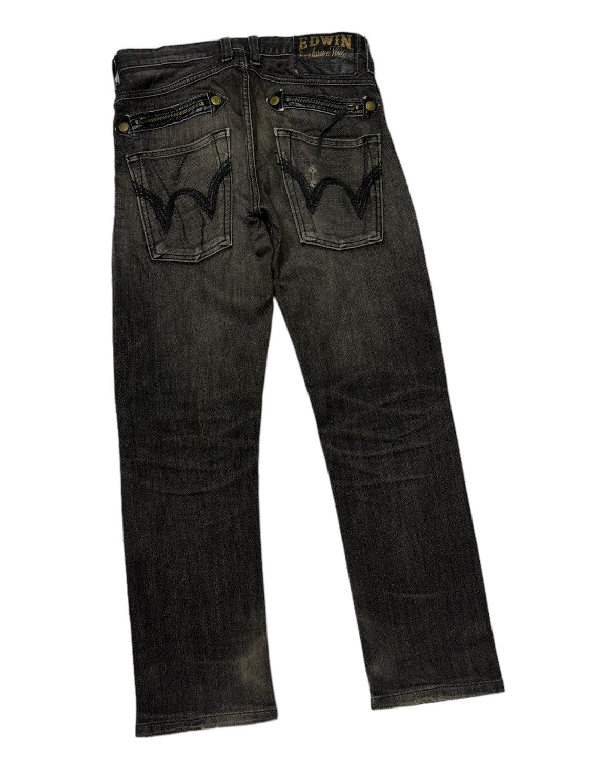 Kapital EDWIN EXCLUSIVE VINTAGE BLACK DISTRESSED DENIM JEANS Size US 30 / EU 46 - 6 Thumbnail