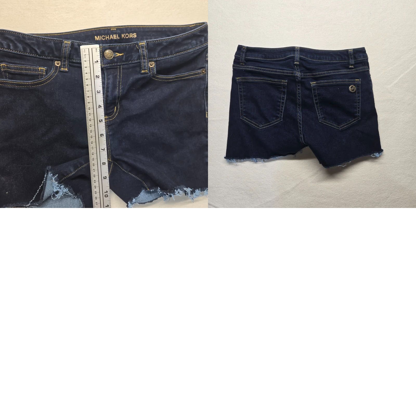 Michael Kors MICHAEL KORS Dark Blue Cut-Off Denim Jeans Adult Women's Size 4 Size 27" / US 4 / IT 40 - 8 Thumbnail