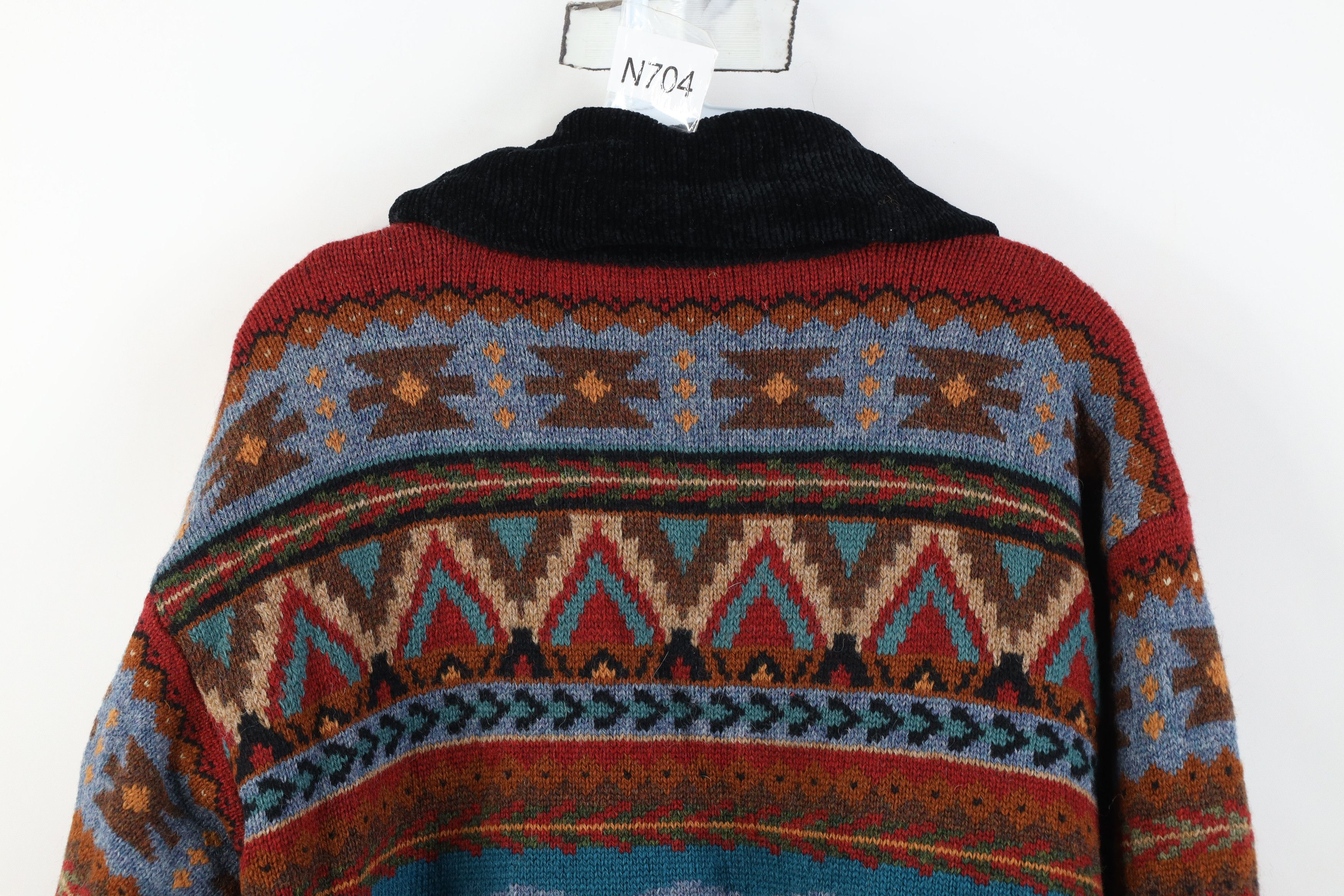 Vintage Vintage 90s Southwestern Horse All Over Print Sweater Jacket Size L / US 10 / IT 46 - 12 Thumbnail