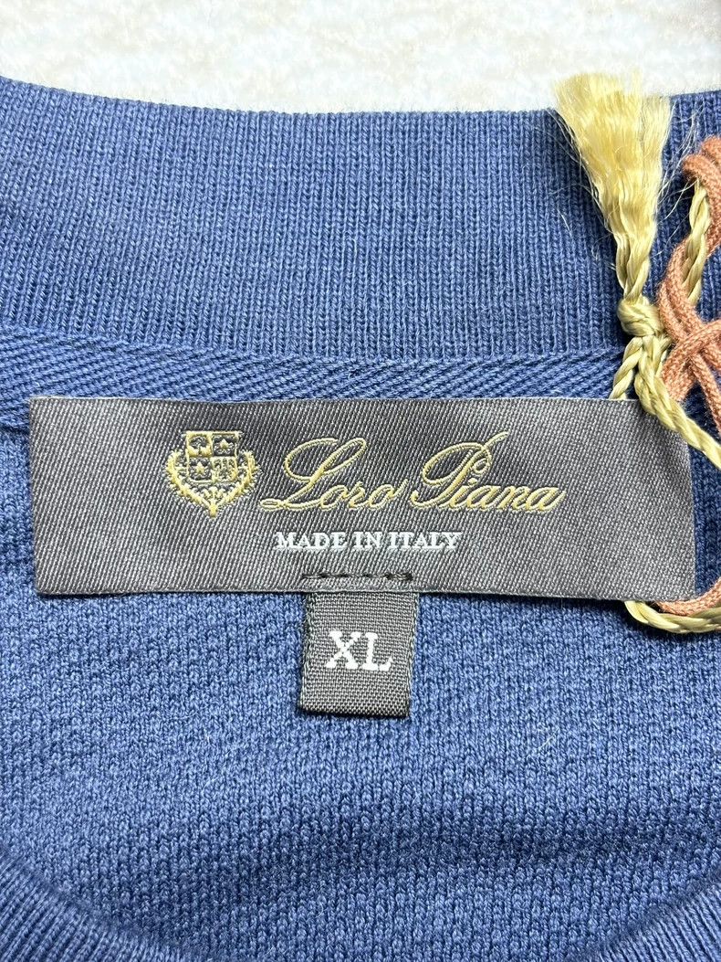 Loro Piana LORO PIANA Blue round neck long sleeve T-shirt Size US L / EU 52-54 / 3 - 3 Thumbnail