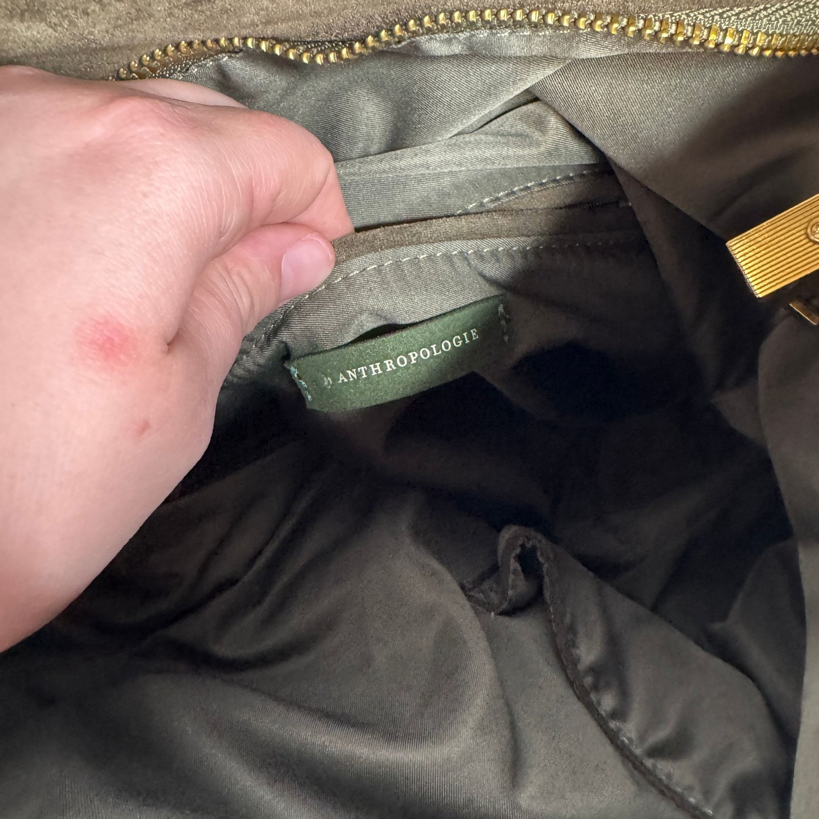 Anthropologie Anthropologie Olive Green Vegan Suede Backpack Size ONE SIZE - 4 Thumbnail