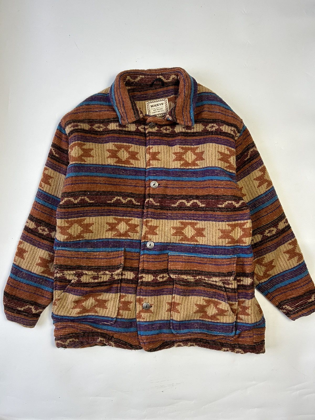 Vintage × semanticdesign VINTAGE 90s MAC EYE NATIVE NAVAJO CHIMAYO NATIVE JACKET Size US L / EU 52-54 / 3 - 1 Thumbnail