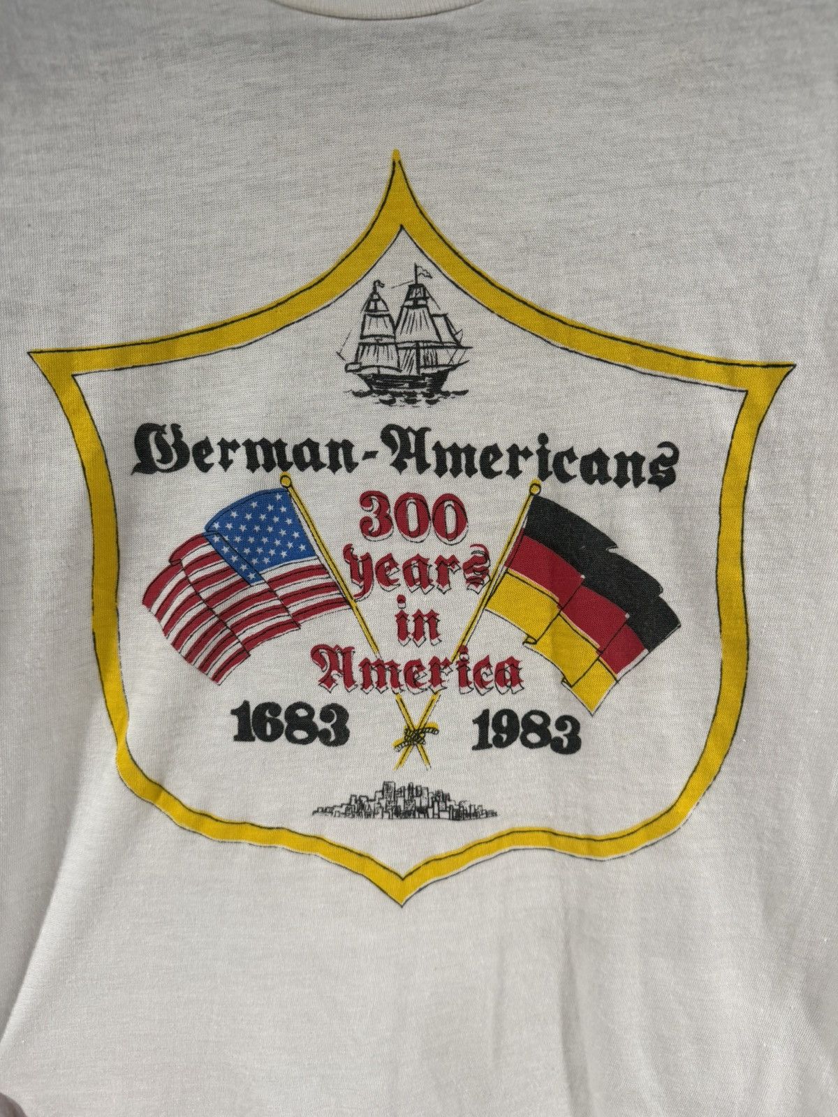 Vintage 1983 Vintage German Americans Single Stitch Soft Thin Tee S Size US S / EU 44-46 / 1 - 2 Thumbnail