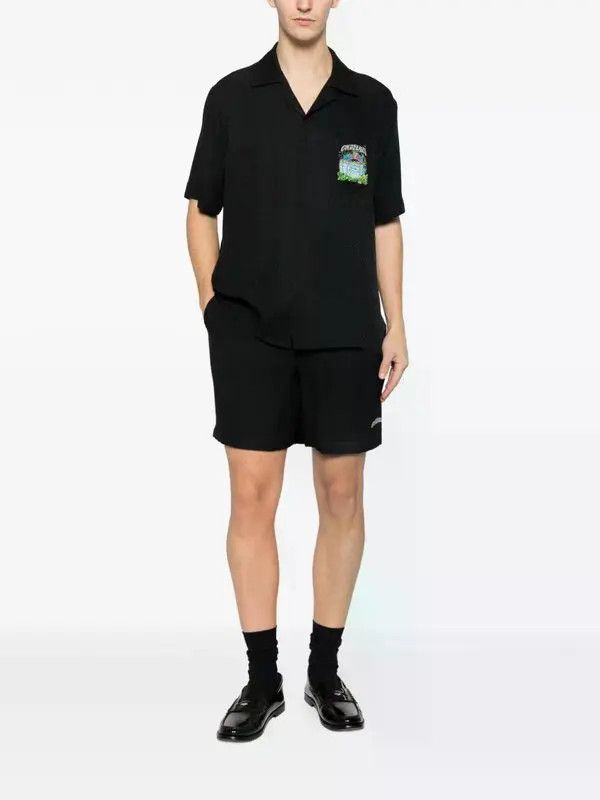 Casablanca o1h1sh10526 Volcano Short Sleeve Shirt in Black Size US L / EU 52-54 / 3 - 3 Thumbnail