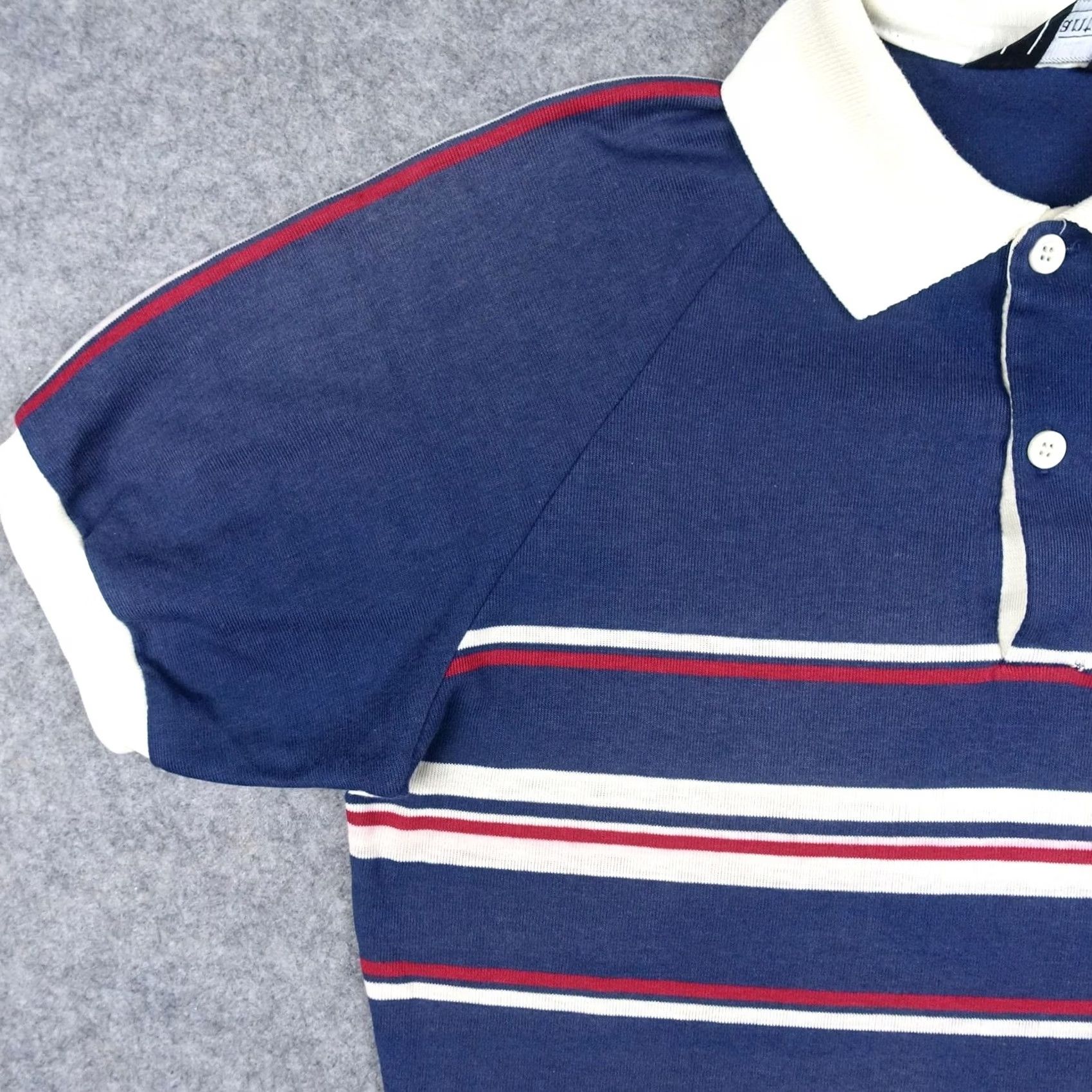 Jantzen VINTAGE Jantzen Polo Shirt Mens S Blue Striped Knit Short Sleeve 80s Preppy Golf Shirt Size US S / EU 44-46 / 1 - 4 Thumbnail