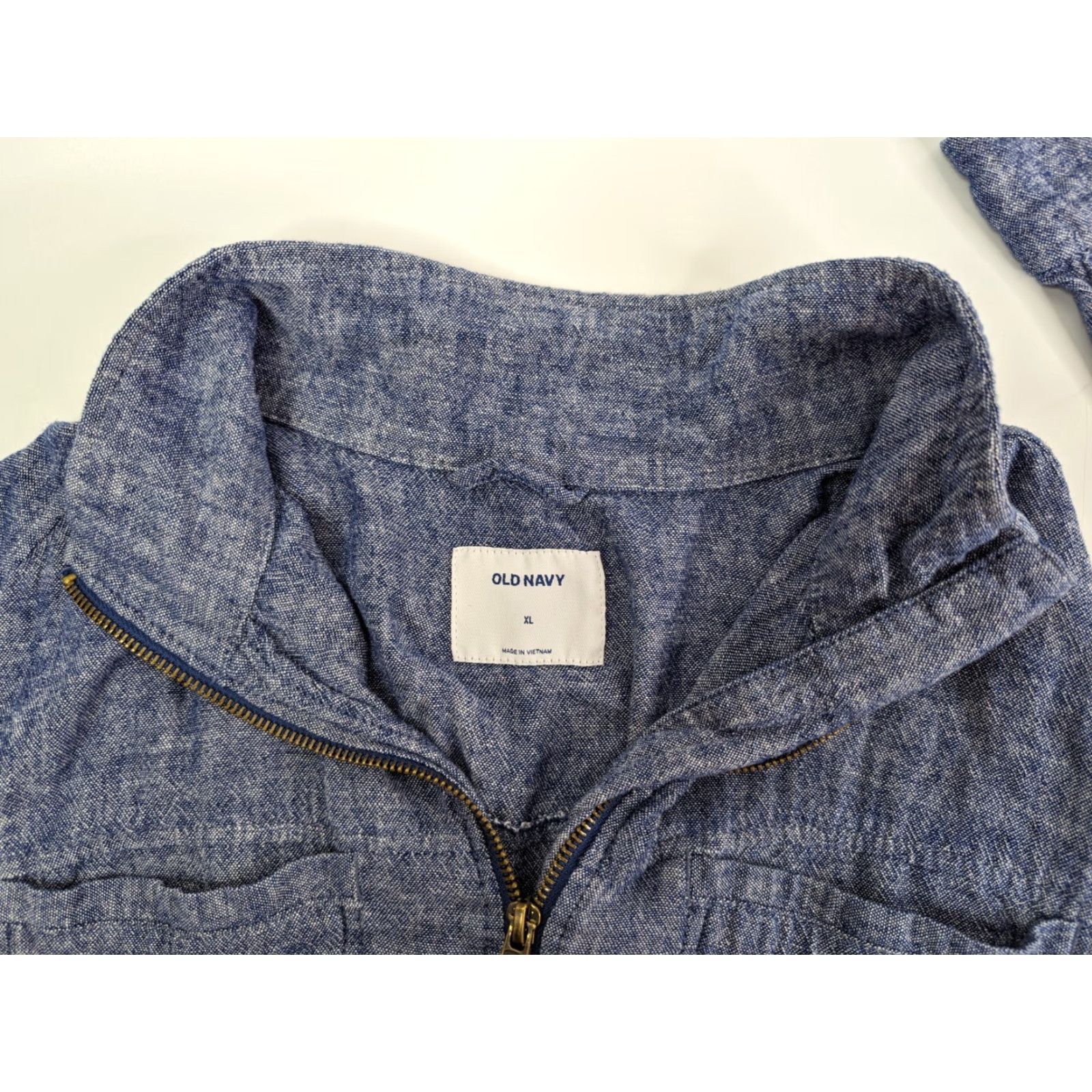 Old Navy Old Navy Women's Linen Blend Utility Jacket Adjustable Waist Chambray Blue Sz XL Size XL / US 12-14 / IT 48-50 - 7 Thumbnail