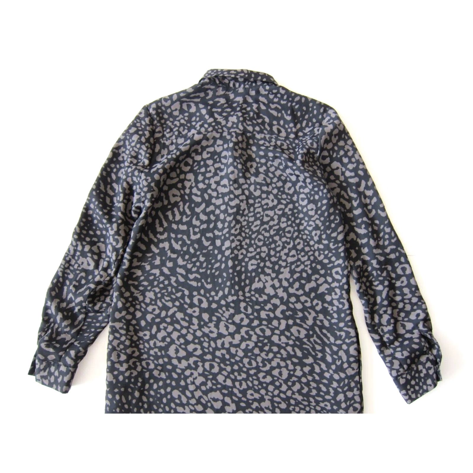 Ann Taylor VINTAGE Ann Taylor Loft Leopard Shirt Dress Small with Pockets Long Sleeve Collared Knee Length Black Grey Leopard Pattern Women Shirt Dress? Size S / US 4 / IT 40 - 5 Thumbnail