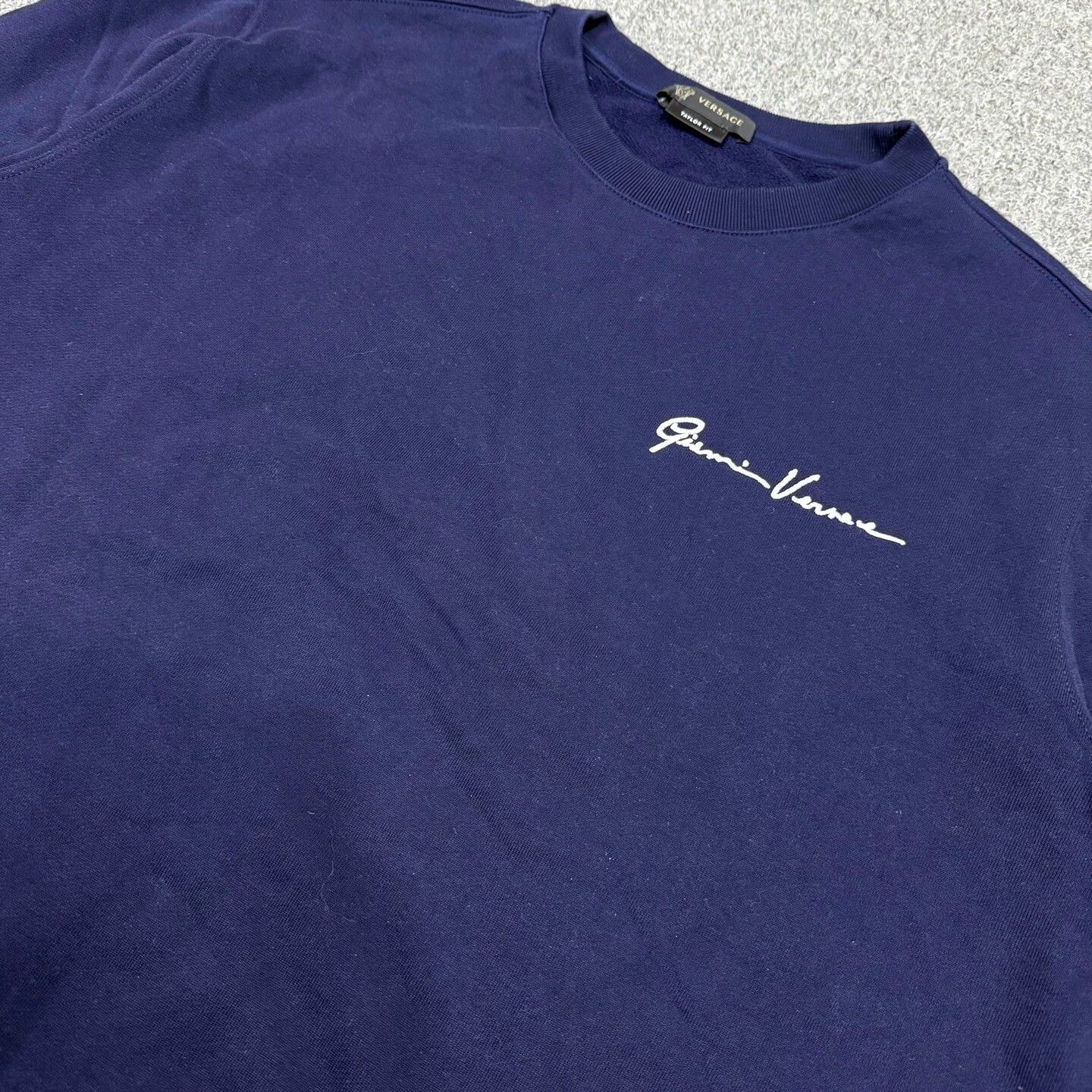 Versace Versace Navy Embroidered Logo XL Sweatshirt Size XL / US 12-14 / IT 48-50 - 3 Thumbnail