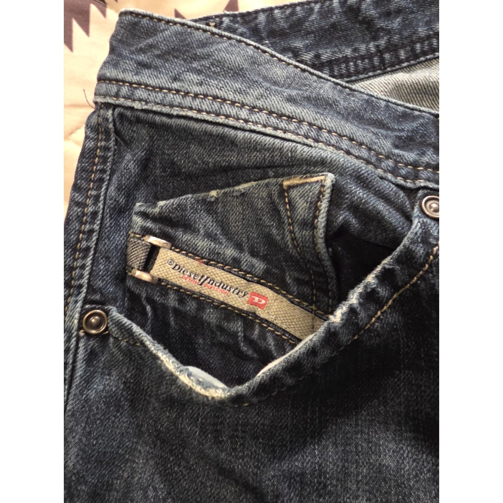 Diesel VINTAGE Diesel Darron Regular Slim Tapered Jeans Mens 30x34 Blue Distressed Denim Cotton Jeans Slim Tapered Mid Rise 30 34 Mens Size US 30 / EU 46 - 6 Thumbnail