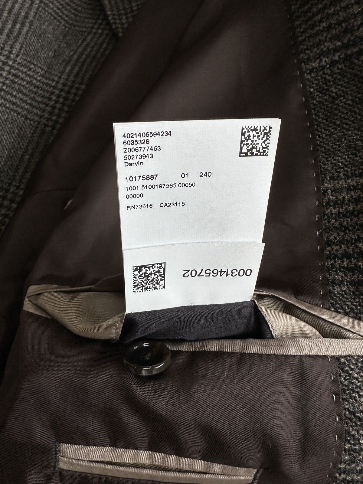 Hugo Boss HUGO BOSS Plaid Check Double Breasted Wool Coat Men’s US 42R Size US L / EU 52-54 / 3 - 15 Thumbnail