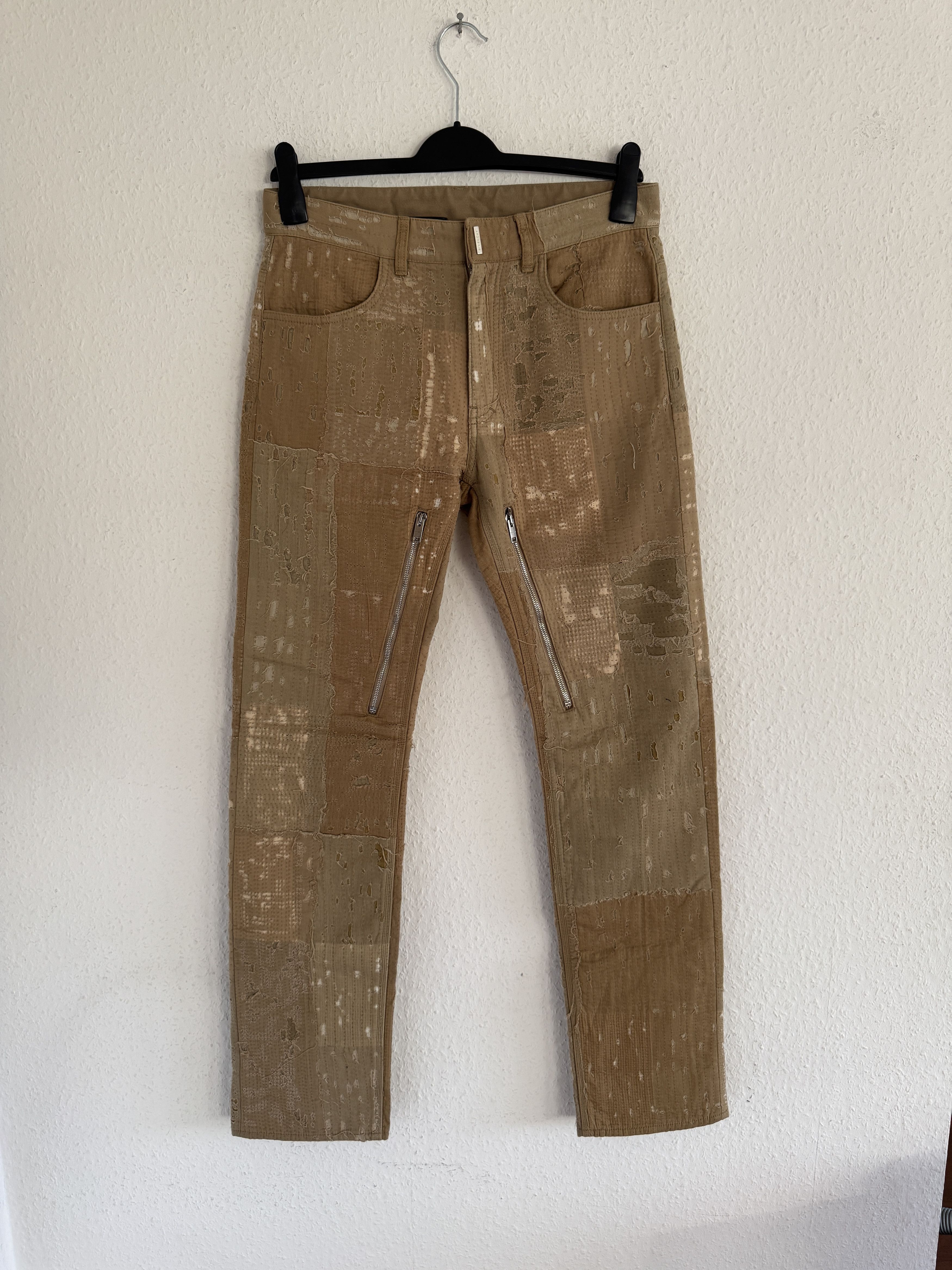 Givenchy Beige Boro Jeans Size US 31 - 2 Thumbnail