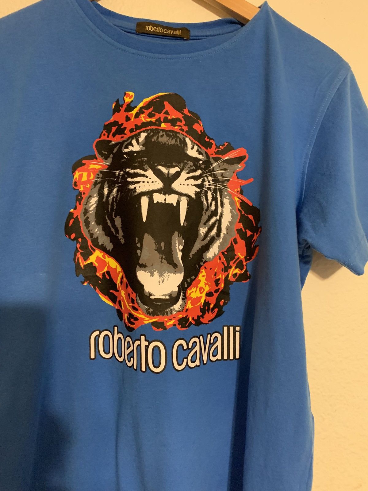 Roberto Cavalli Roberto Cavalli T Shirt Mens Blue Tiger TShirt Size US M / EU 48-50 / 2 - 3 Thumbnail