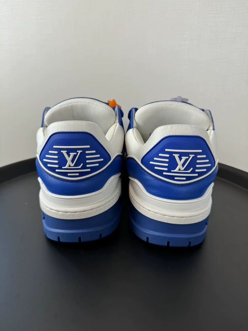 Louis Vuitton Louis Vuitton White and blue chubby trainer sneakers Size US 8 / EU 41 - 3 Thumbnail