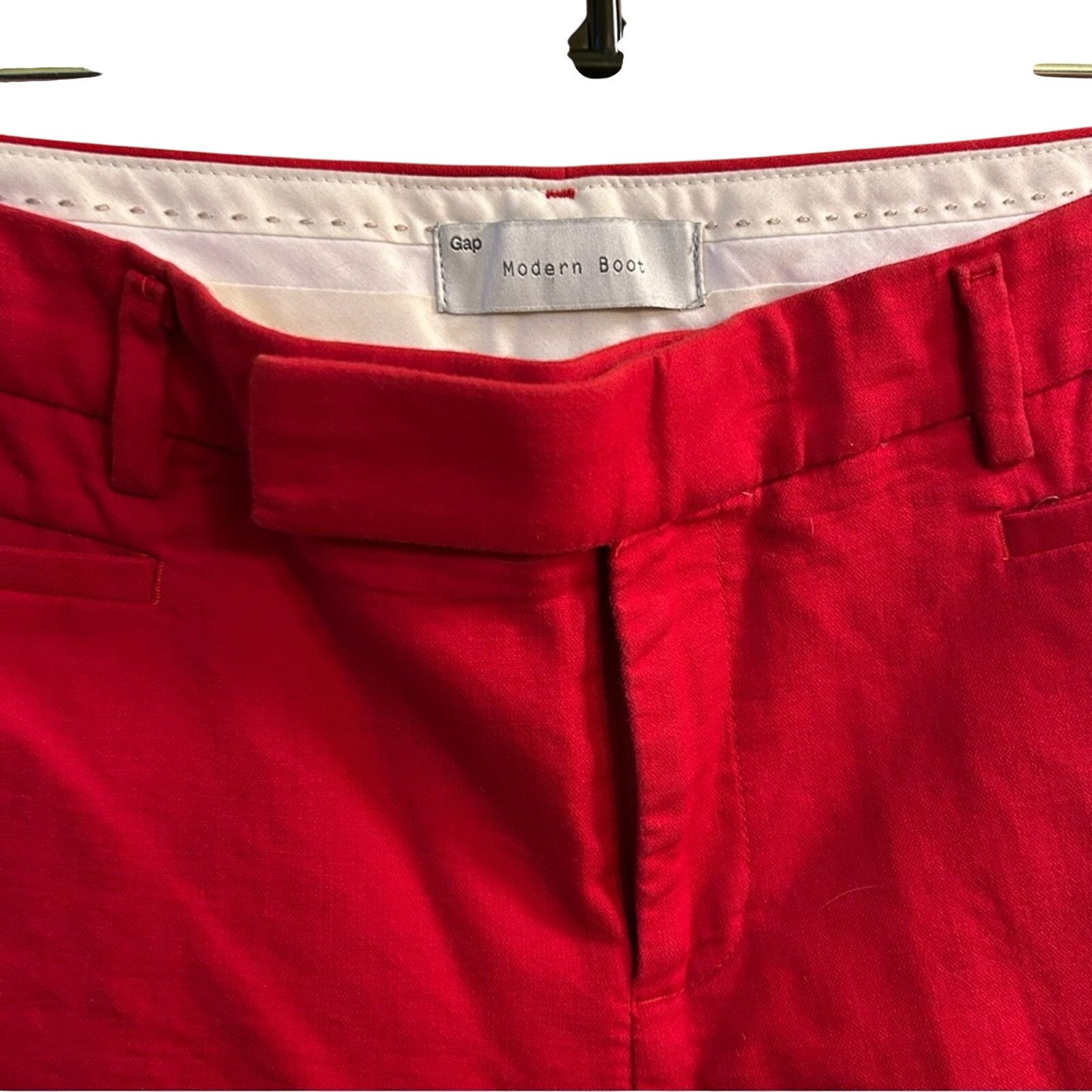 Gap Gap Modern Straight Pants Size 8 Bright Red Stretch Lux Size 30" / US 8 / IT 44 - 6 Thumbnail