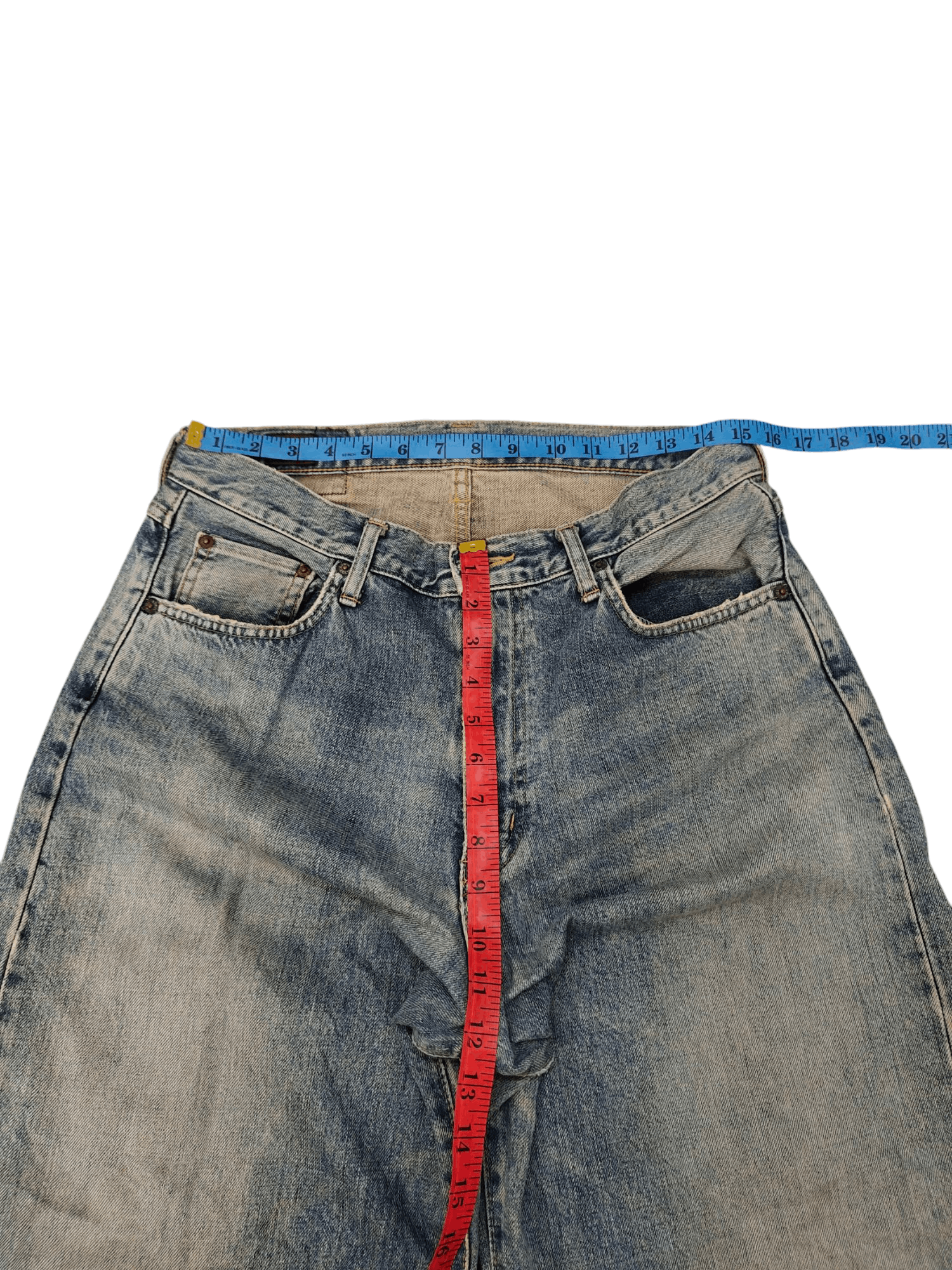 Edwin Baggy Jeans Edwin Japan Distress Faded Denim Wide Leg Jnco Size US 31 - 15 Thumbnail