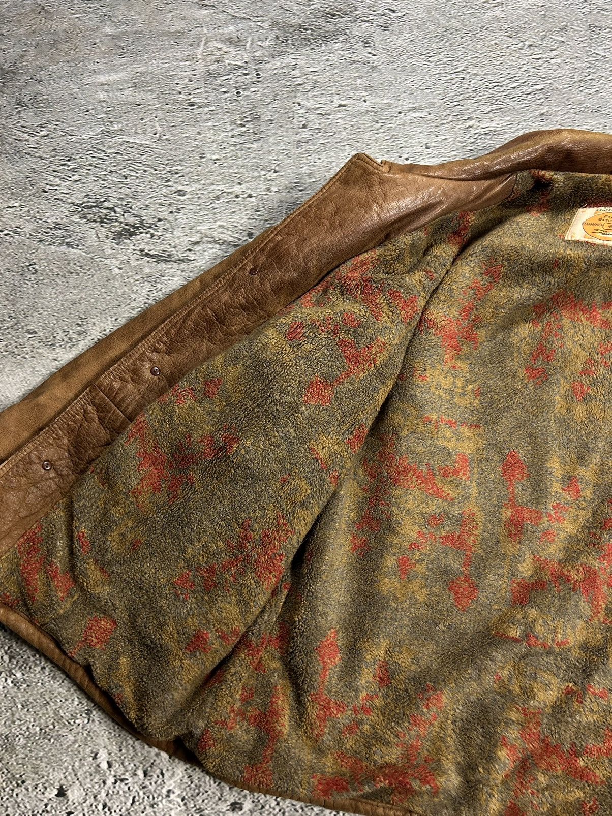 Vintage Vintage Leather Jacket Wool Lining Viscose Brown FourX Size US L / EU 52-54 / 3 - 8 Thumbnail