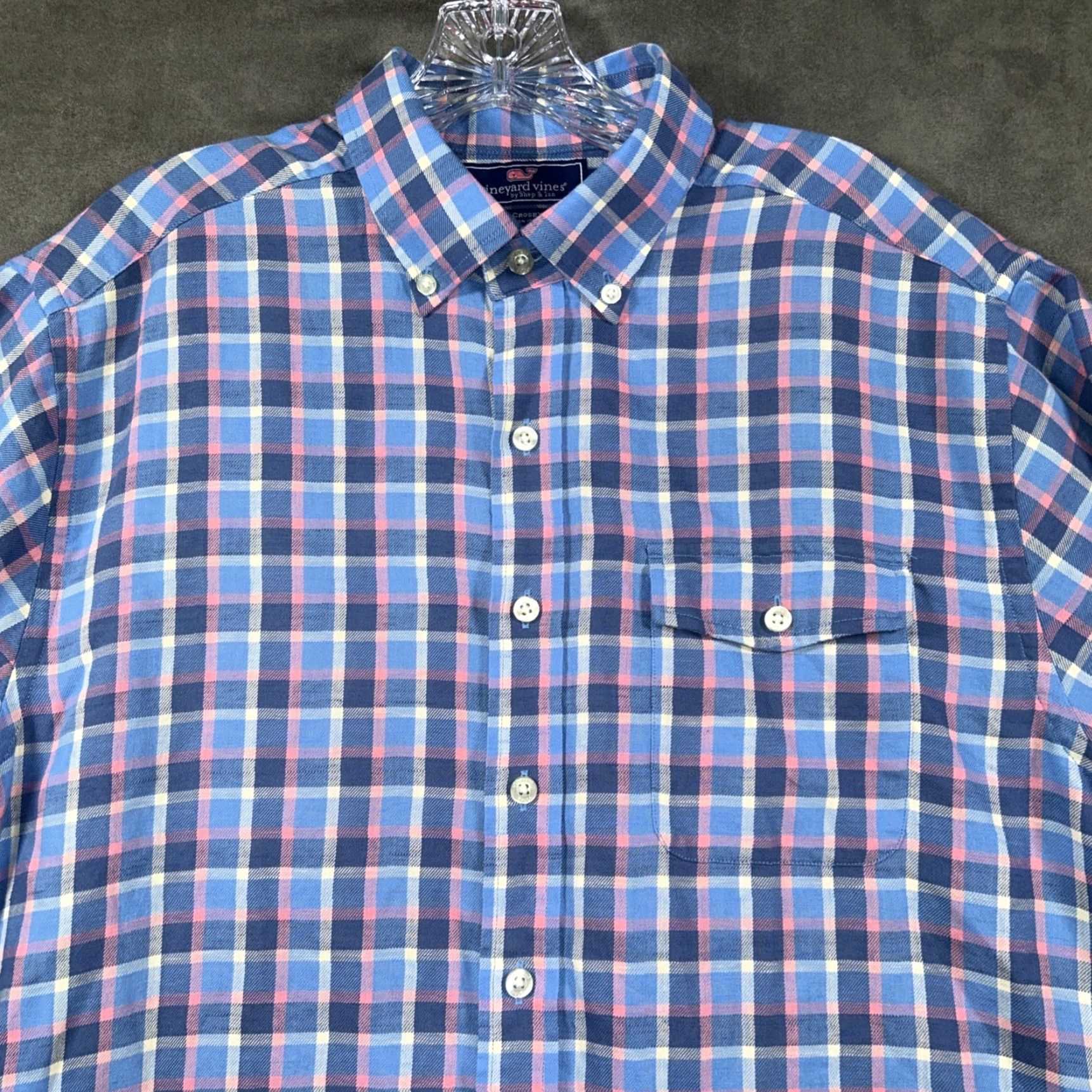 Vineyard Vines Vineyard Vines Crosby Shirt Shirt Button-Down L Blue Plaid Slim Fit Mens Long Sleeve Button-Up Size US L / EU 52-54 / 3 - 2 Thumbnail