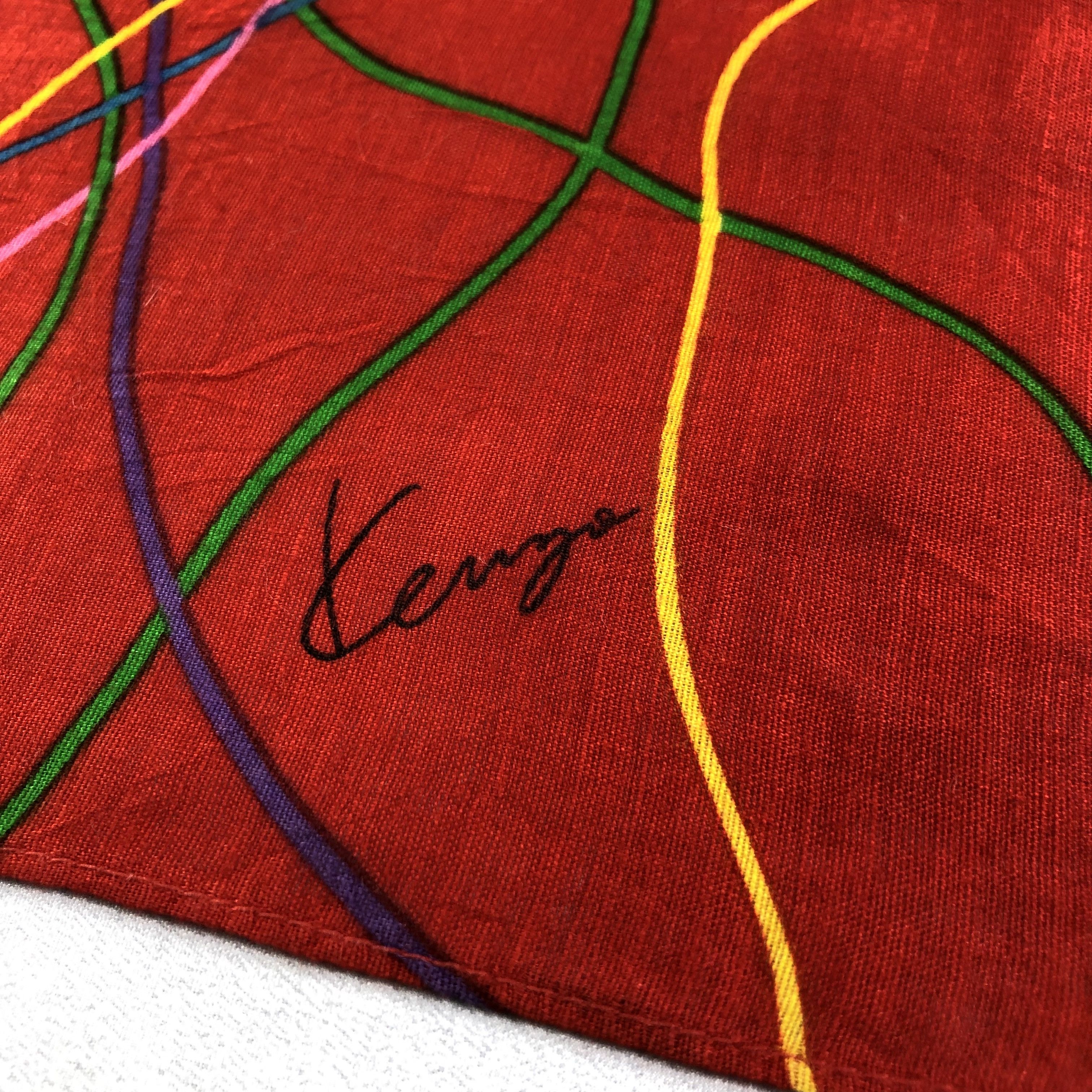 Kenzo × Vintage Kenzo Handkerchief Neckerchief Bandana H1729 Size ONE SIZE - 4 Thumbnail