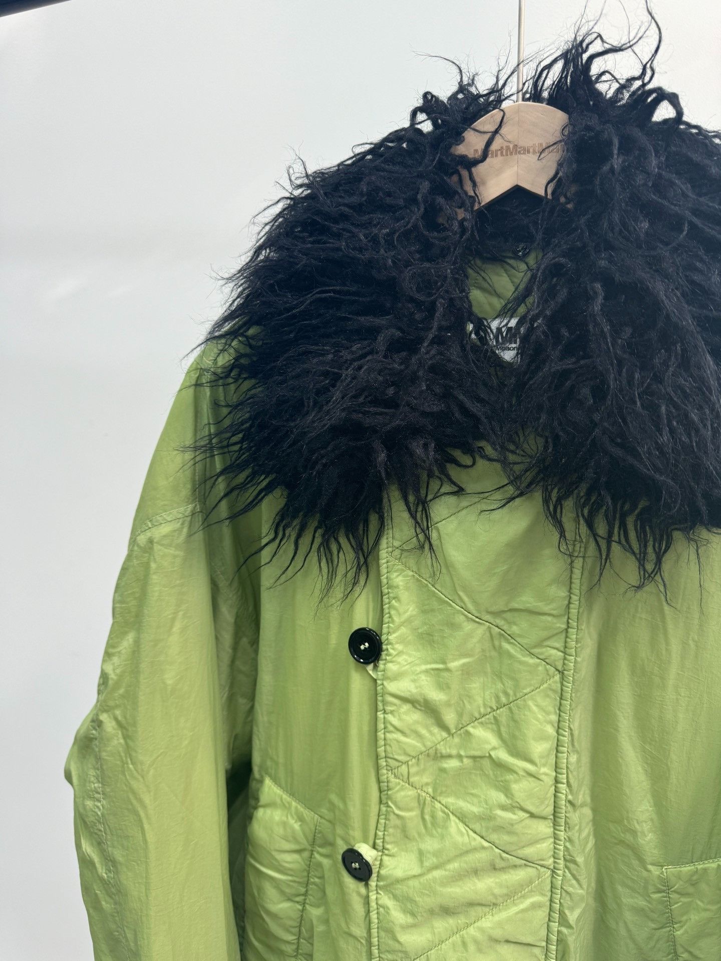 Maison Margiela Maison Margiela Black fur collar and green cotton jacket 25 Size US XS / EU 42 / 0 - 3 Thumbnail