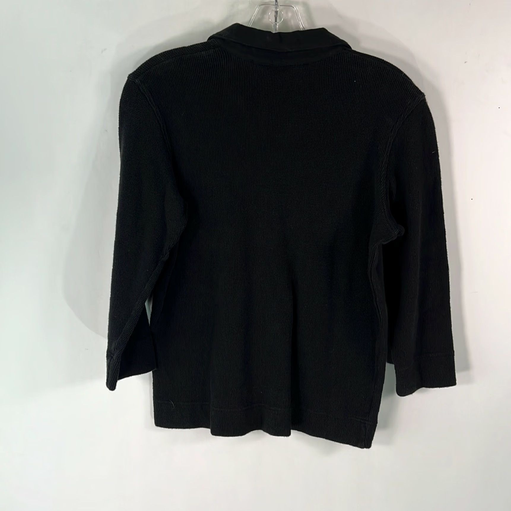 Eddie Bauer Eddie Bauer Blouse Shirt Women S Black 3/4 Sleeve Snap Front Collared 100% Cotton Modern Classic Size S / US 4 / IT 40 - 3 Thumbnail